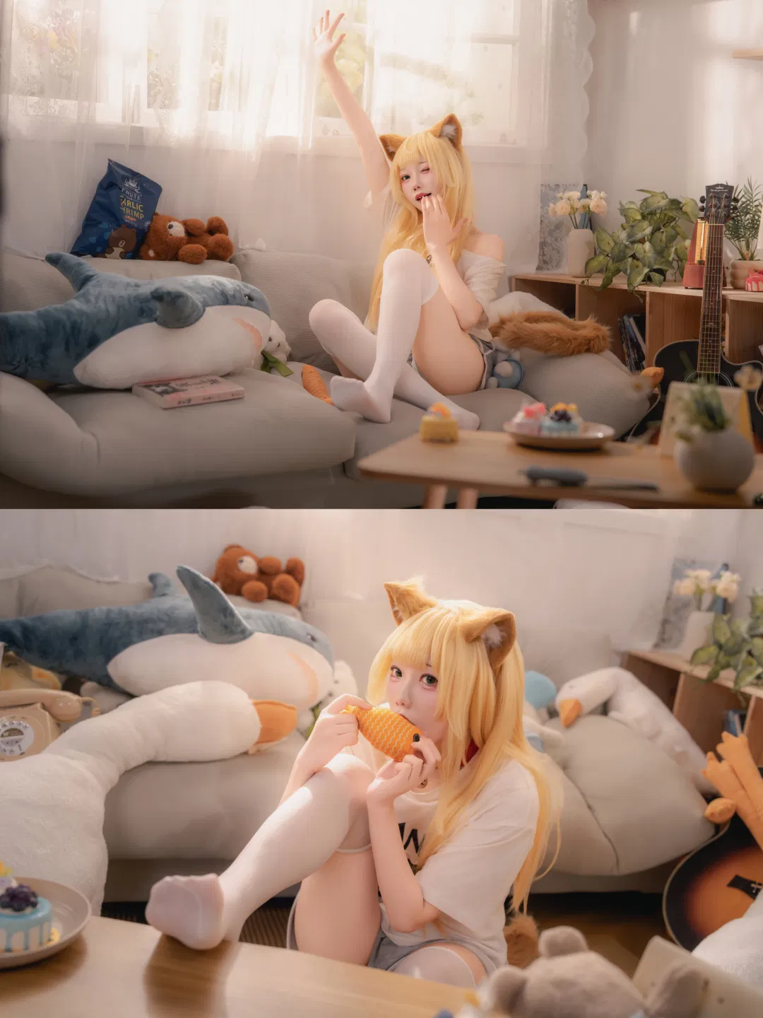 【黄豆粉cos】阳台看星星的居家猫娘 - 第 2 张