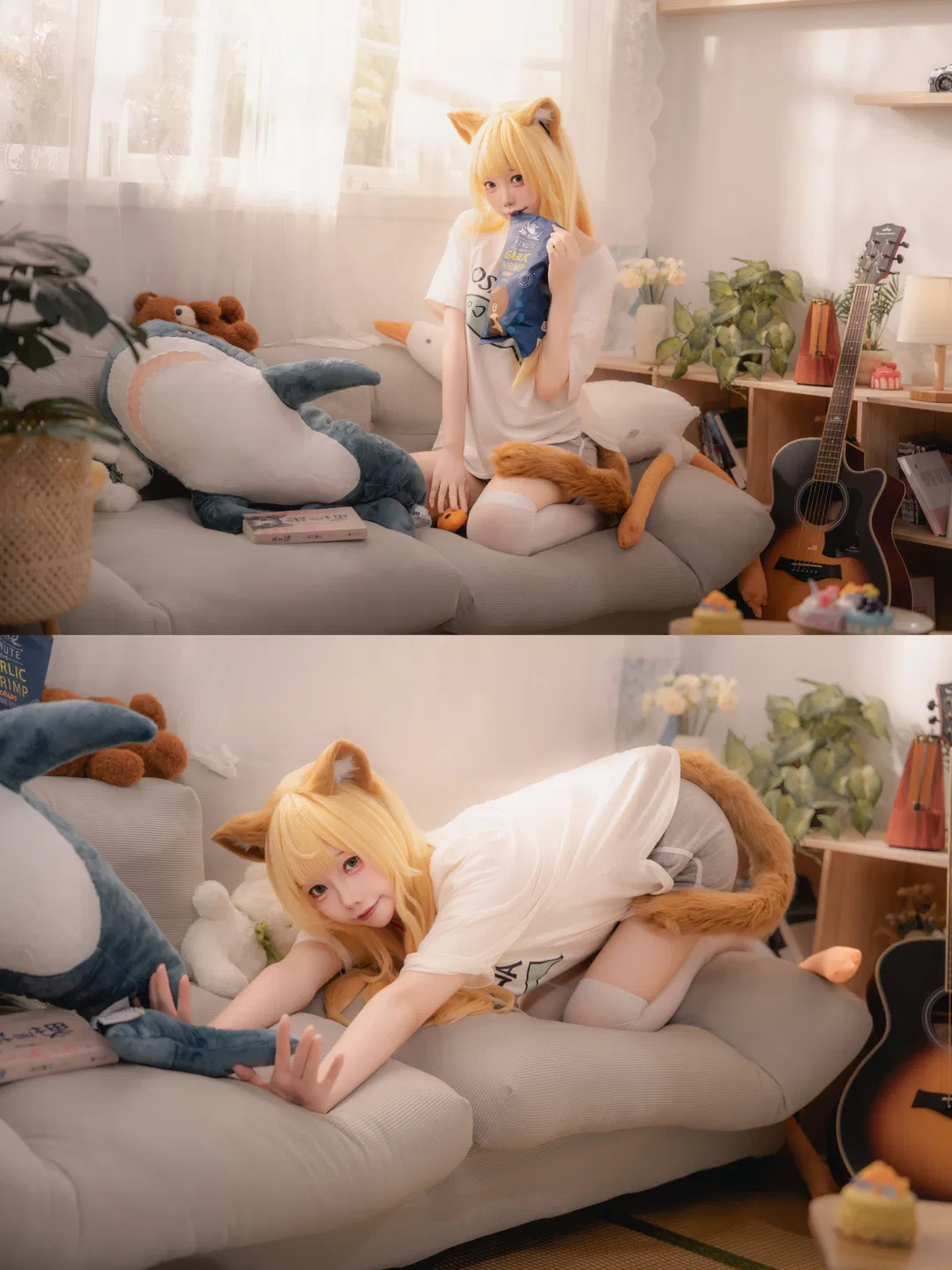 【黄豆粉cos】阳台看星星的居家猫娘 - 第 6 张