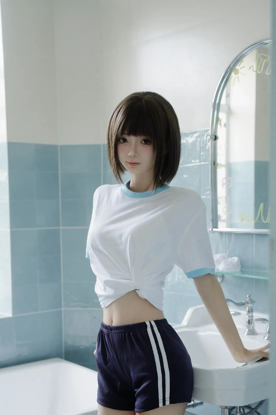 短发的夏日体操服，日系纯欲写真拍摄记录 - 第 4 张