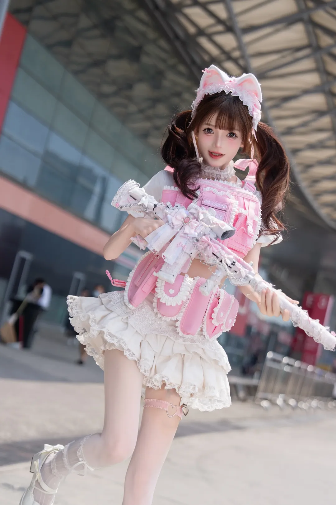 粉白战术娘穿搭，ChinaJoy场照分享 - 第 4 张