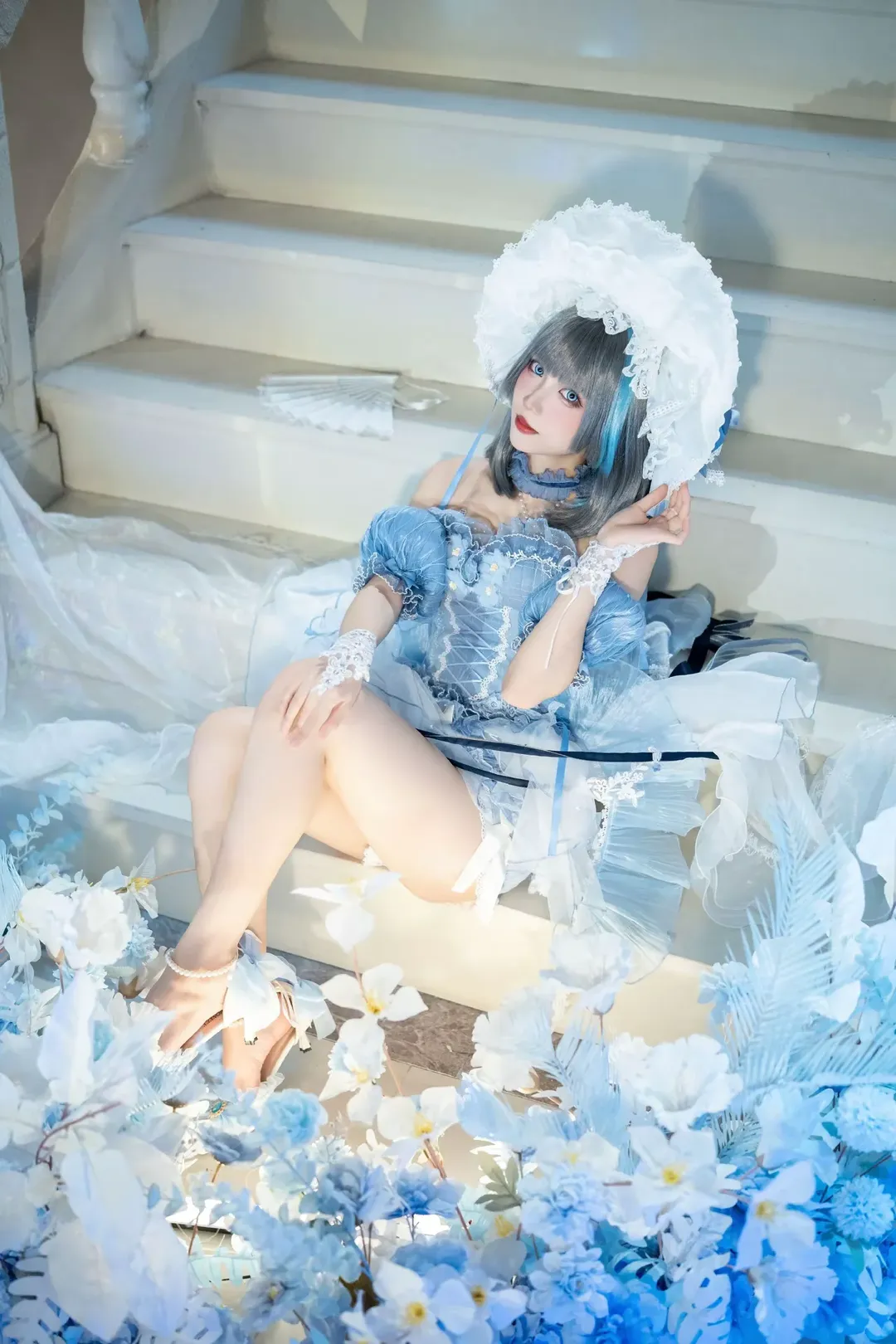 【柴郡cos】蓝色系洛丽塔与青空摄影集的梦幻碰撞 - 第 3 张