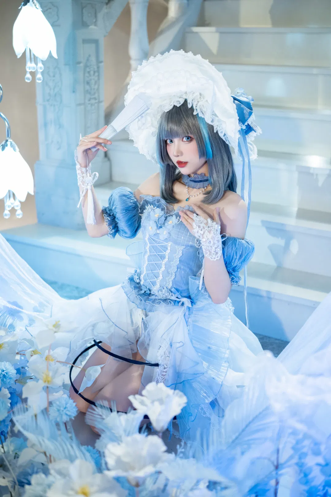 【柴郡cos】青空攝影集，藍白洋裝與白絲棚拍記錄 - 第 1 張