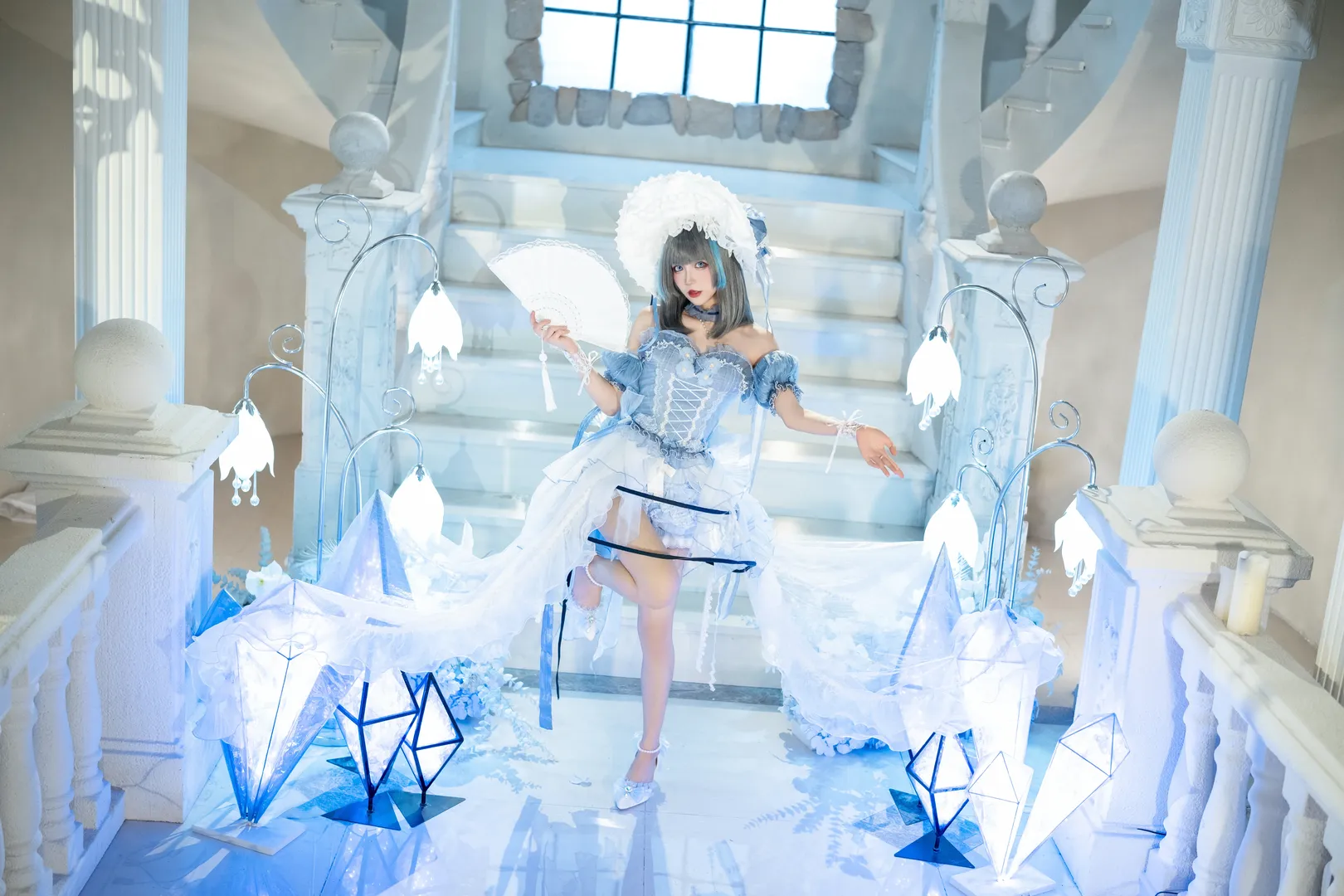 【柴郡cos】青空攝影集，藍白洋裝與白絲棚拍記錄 - 第 2 張