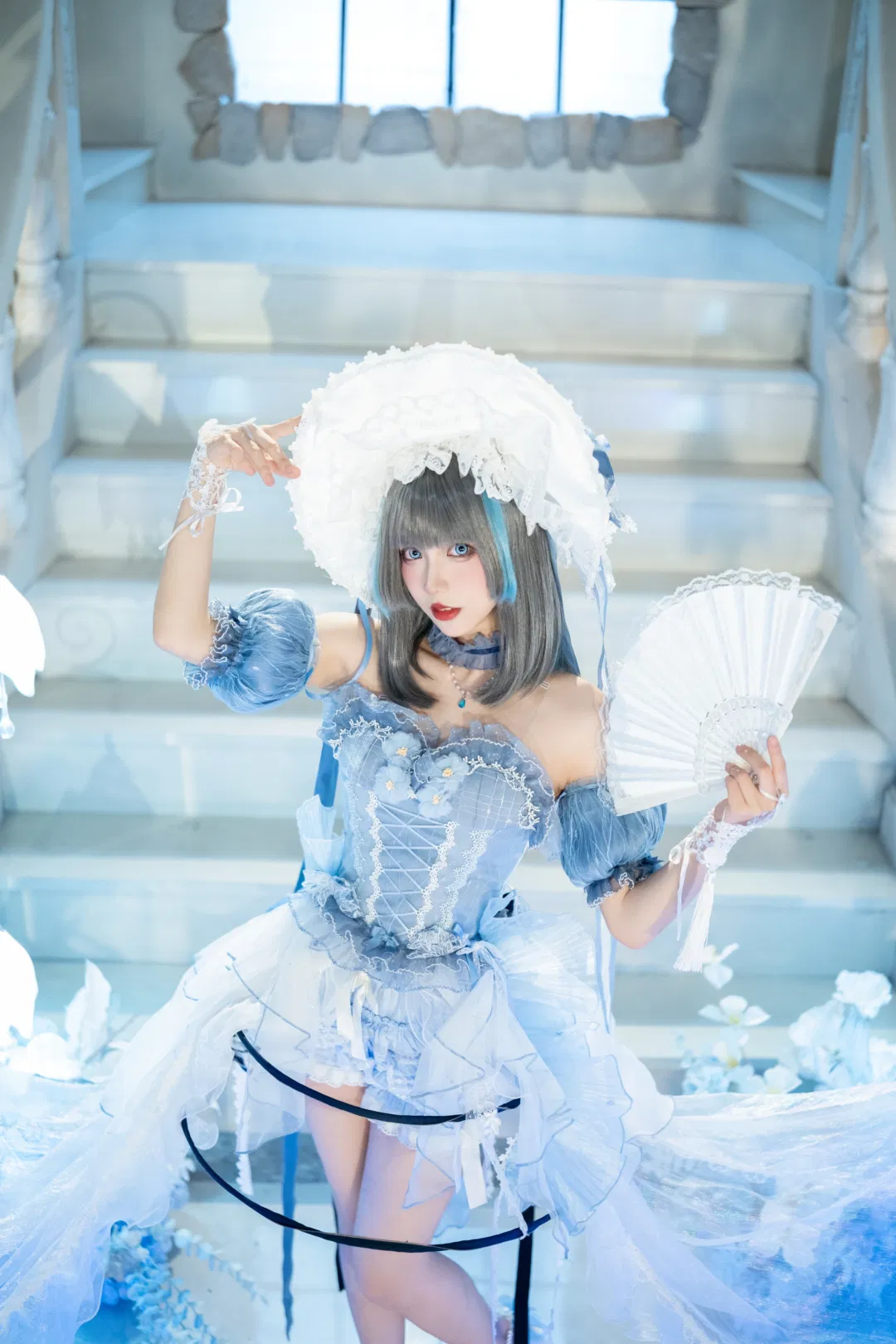 【柴郡cos】青空攝影集，藍白洋裝與白絲棚拍記錄 - 第 3 張