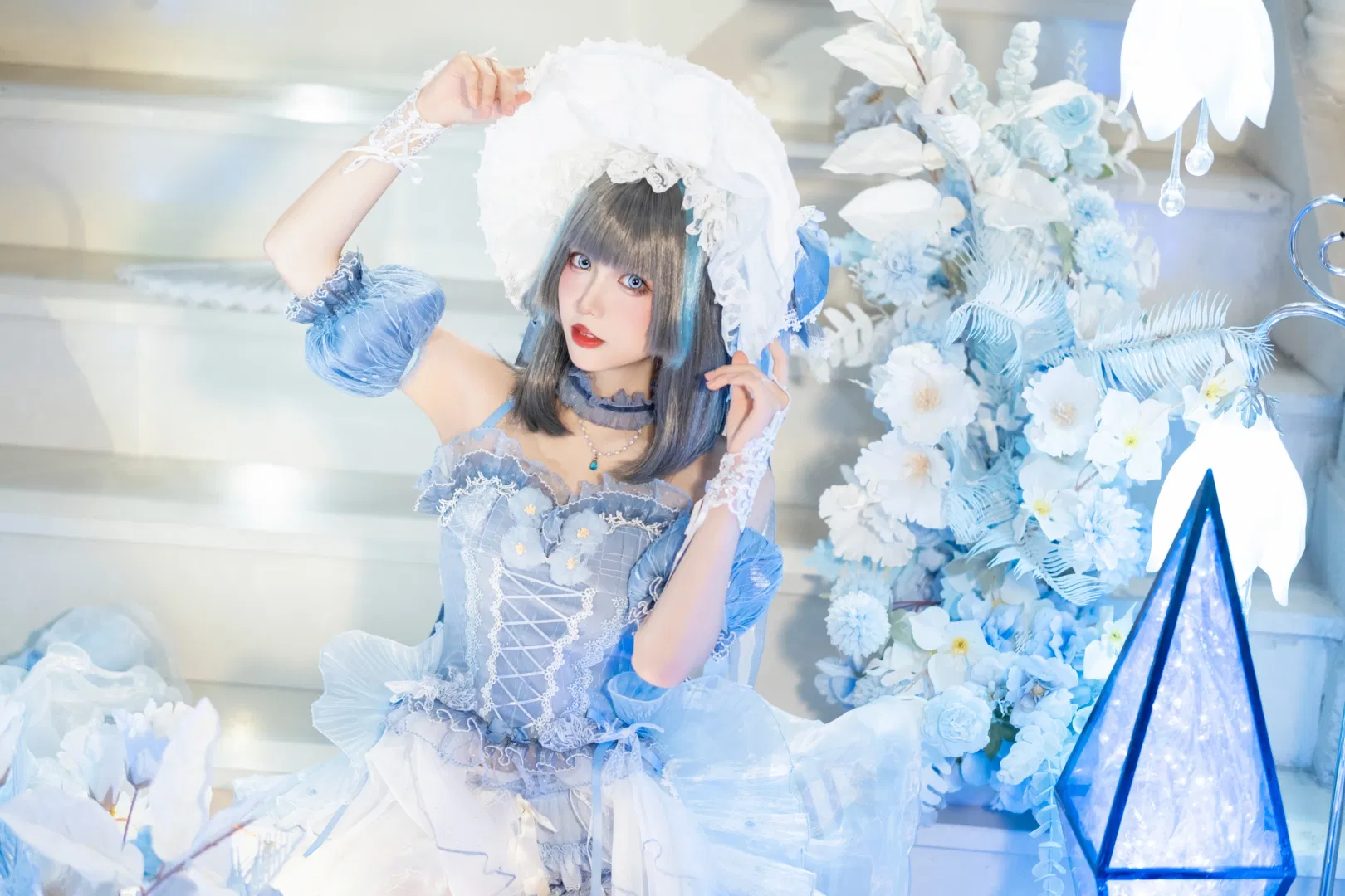 【柴郡cos】青空攝影集，藍白洋裝與白絲棚拍記錄 - 第 4 張