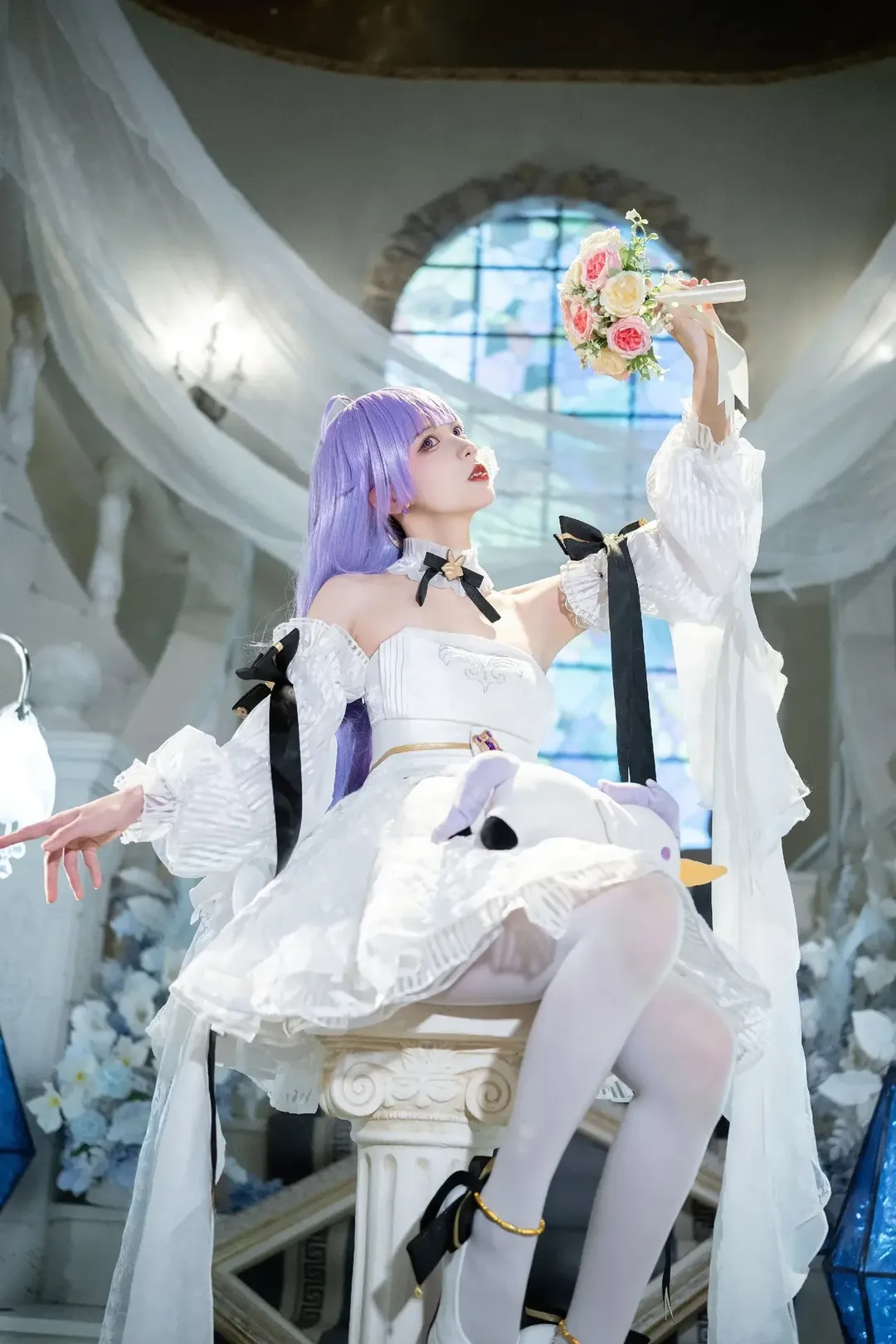 【独角兽cos】青空摄影集，白丝与梦幻光影的记录 - 第 1 张