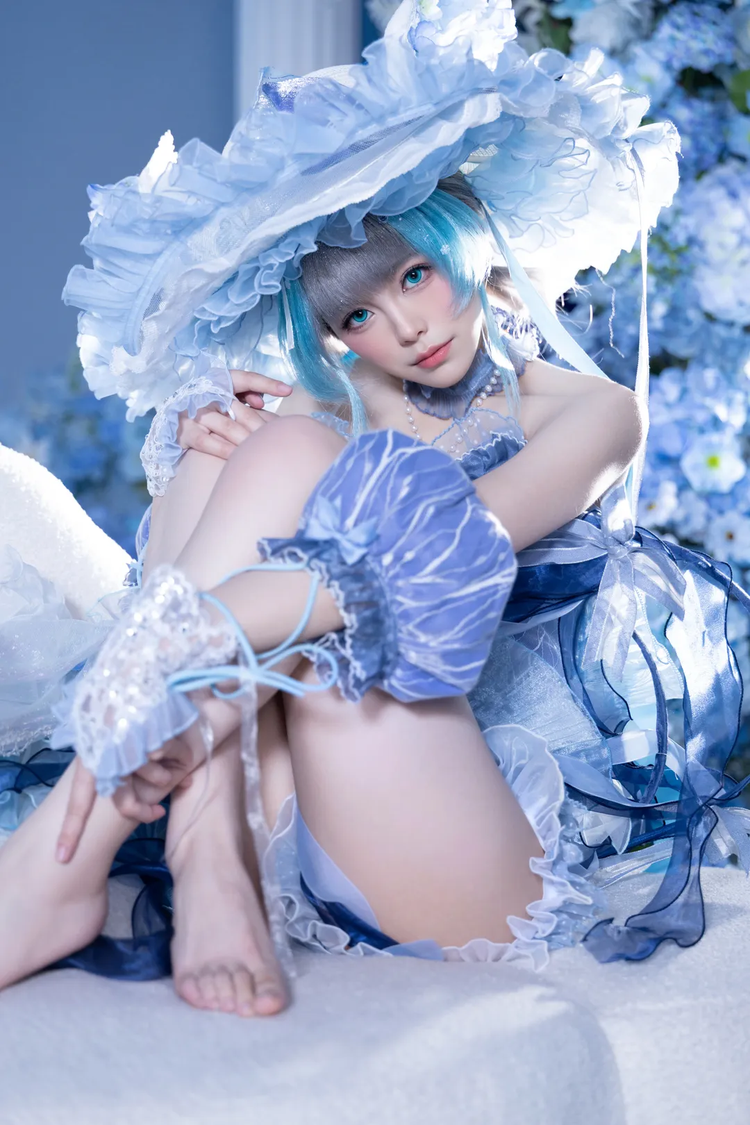 【柴郡cos】碧蓝航线里的青空幻想，蓝白洋装细节太顶了 - 第 3 张