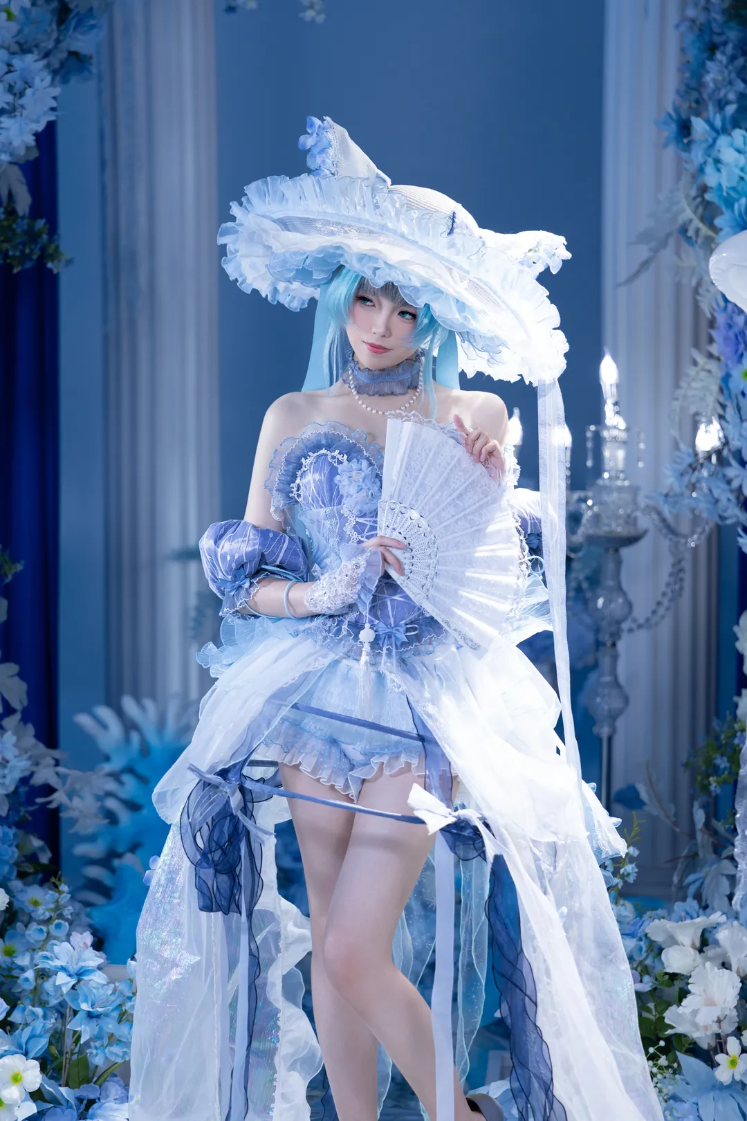 【柴郡cos】碧蓝航线里的青空幻想，蓝白洋装细节太顶了 - 第 4 张