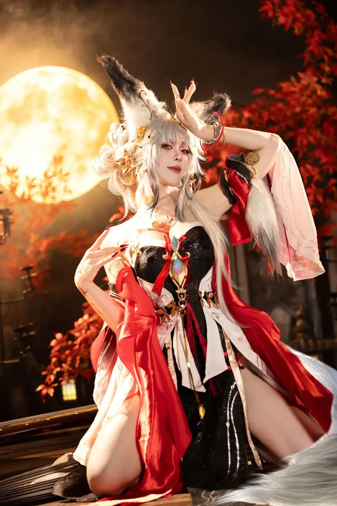 【心月狐cos】鸣潮夜之魅影，心月狐的月下慵懒 - 第 3 张