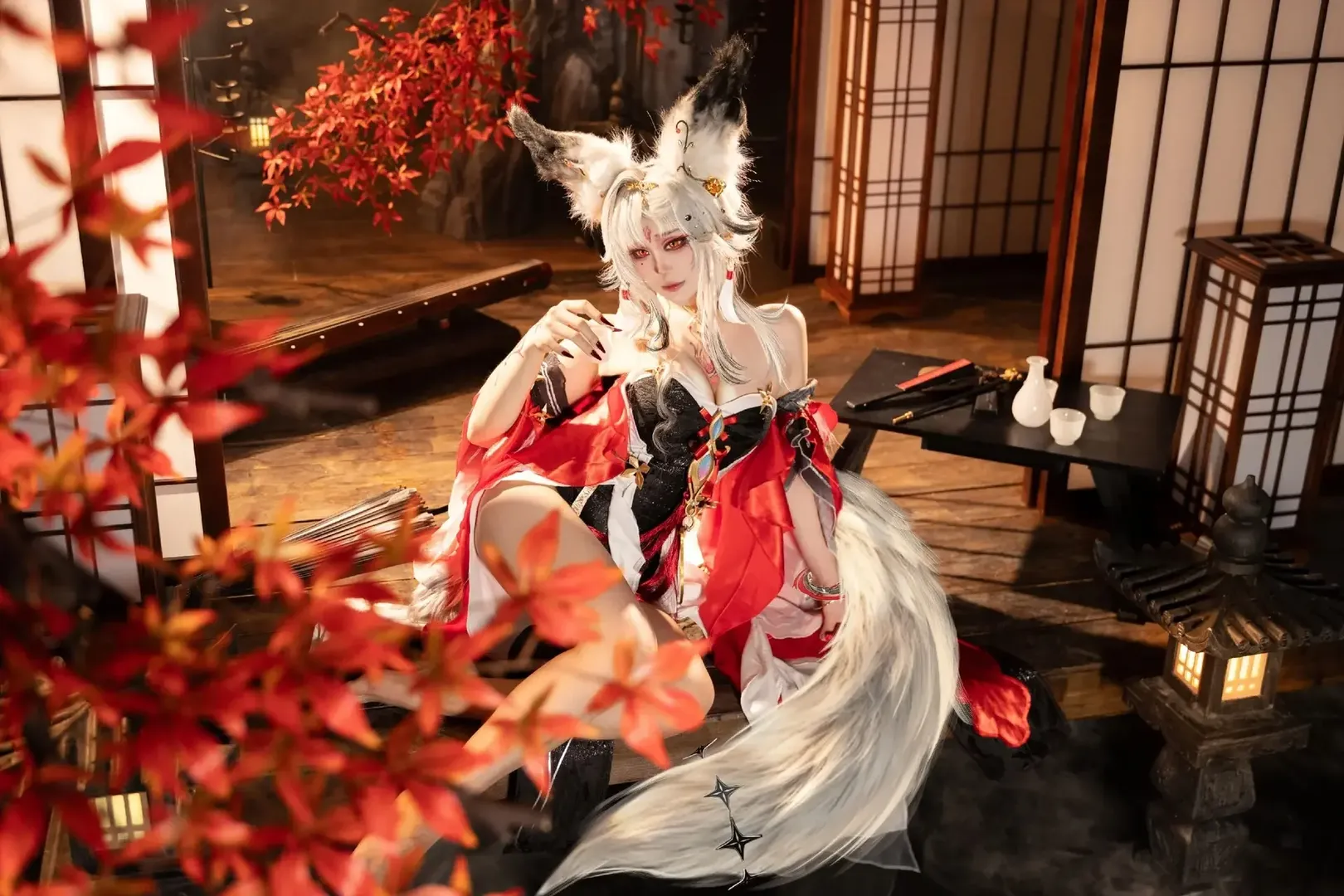 【心月狐cos】鸣潮夜之魅影，心月狐的月下慵懒 - 第 4 张