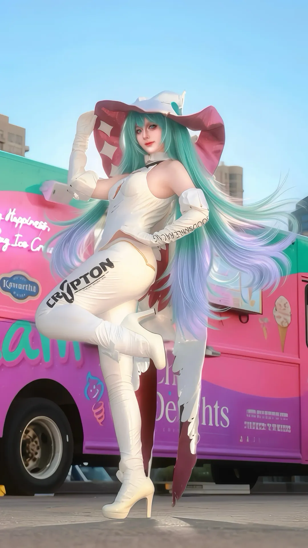 【賽車初音2024cos】冰淇淋餐車前的全力以赴 - 第 1 張