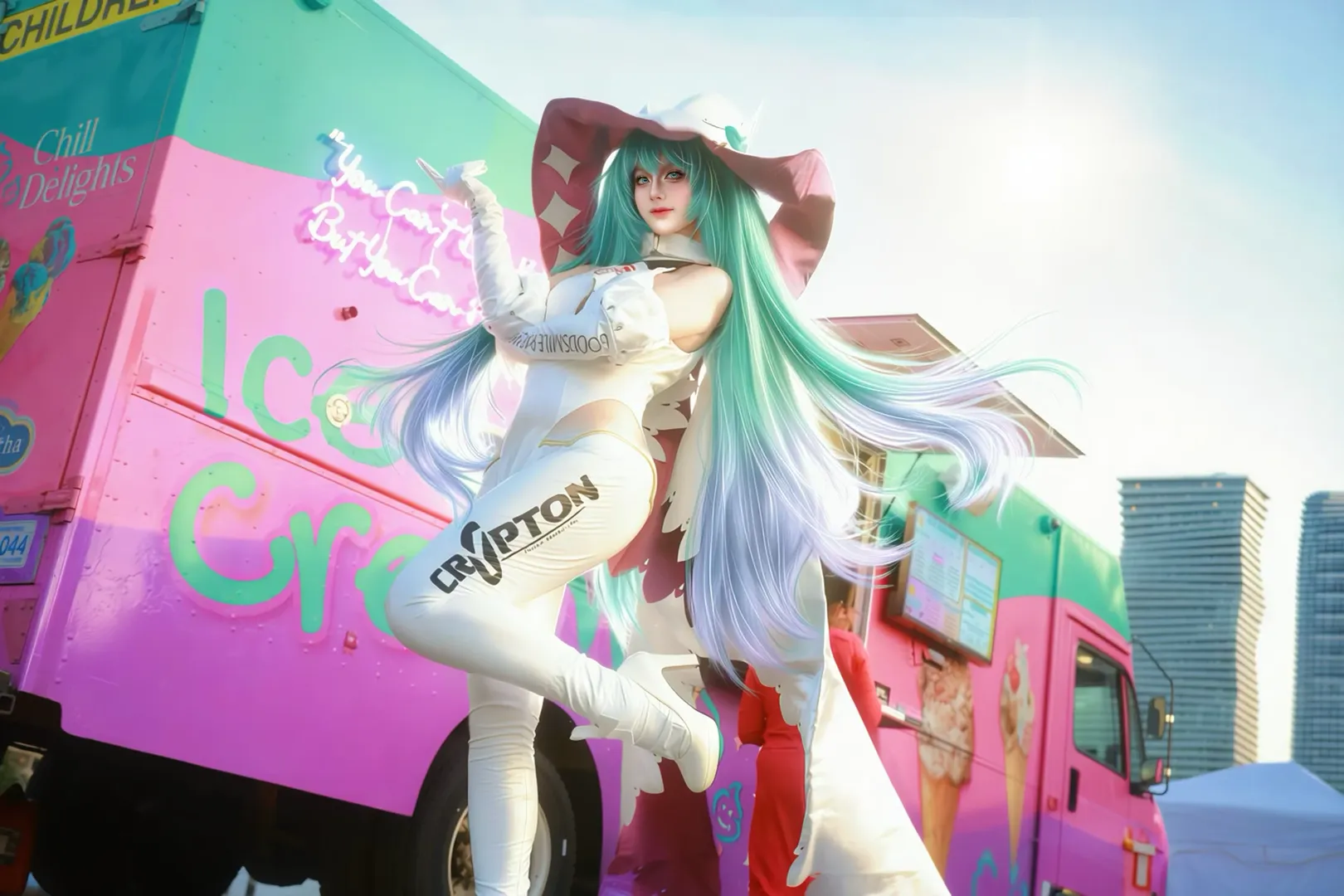 【賽車初音2024cos】冰淇淋餐車前的全力以赴 - 第 3 張