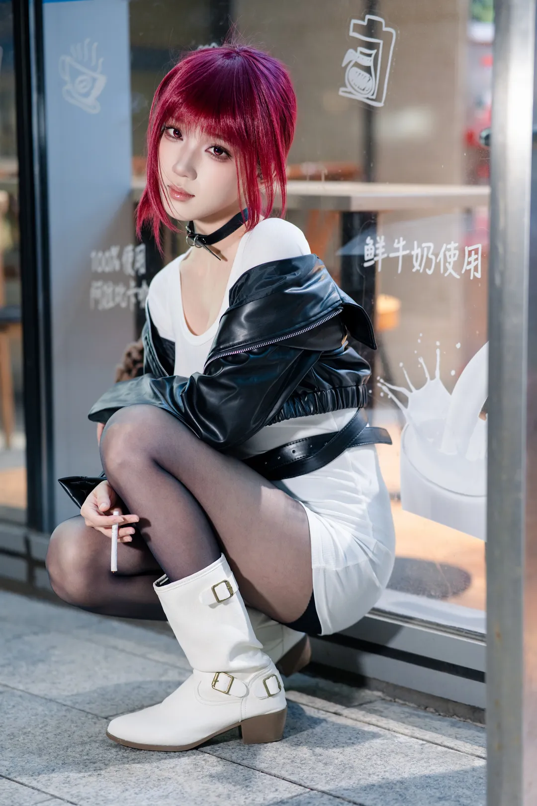 【山田小姐cos】躲在超市后门抽烟的街头风写真 - 第 3 张