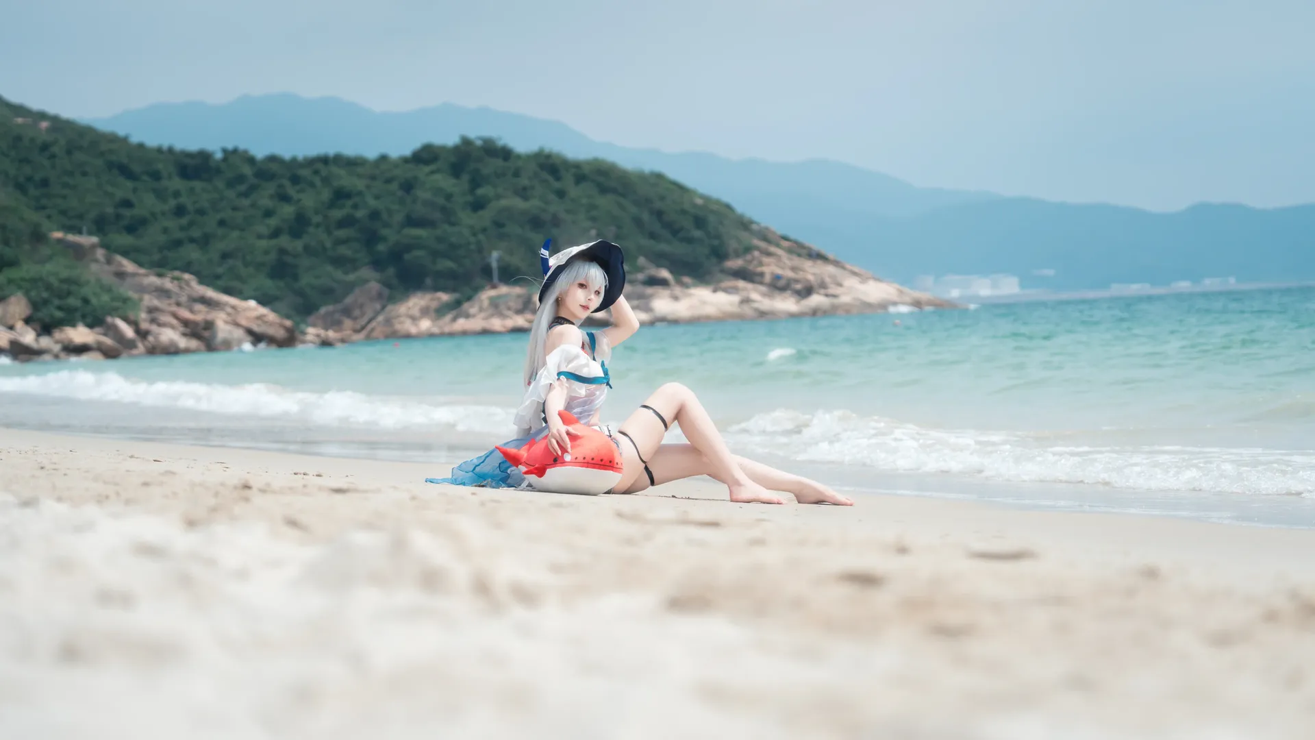【明日方舟斯卡蒂cos】夏日海边的清冷少女 - 第 2 张