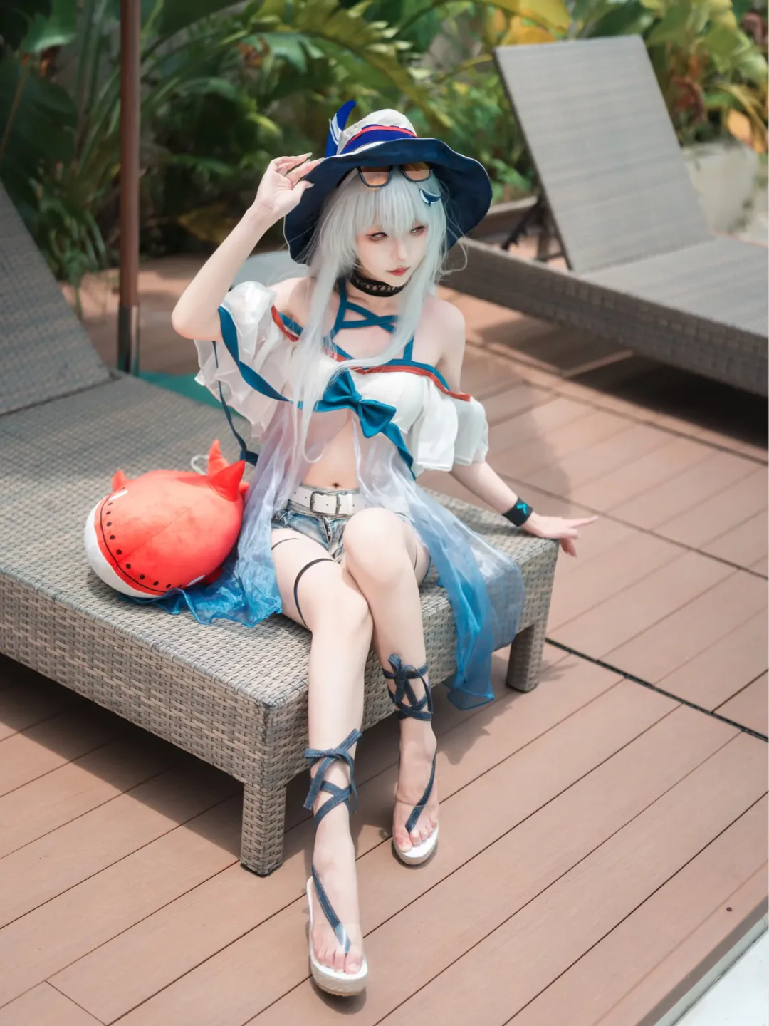 【明日方舟斯卡蒂cos】夏日海边的清冷少女 - 第 3 张