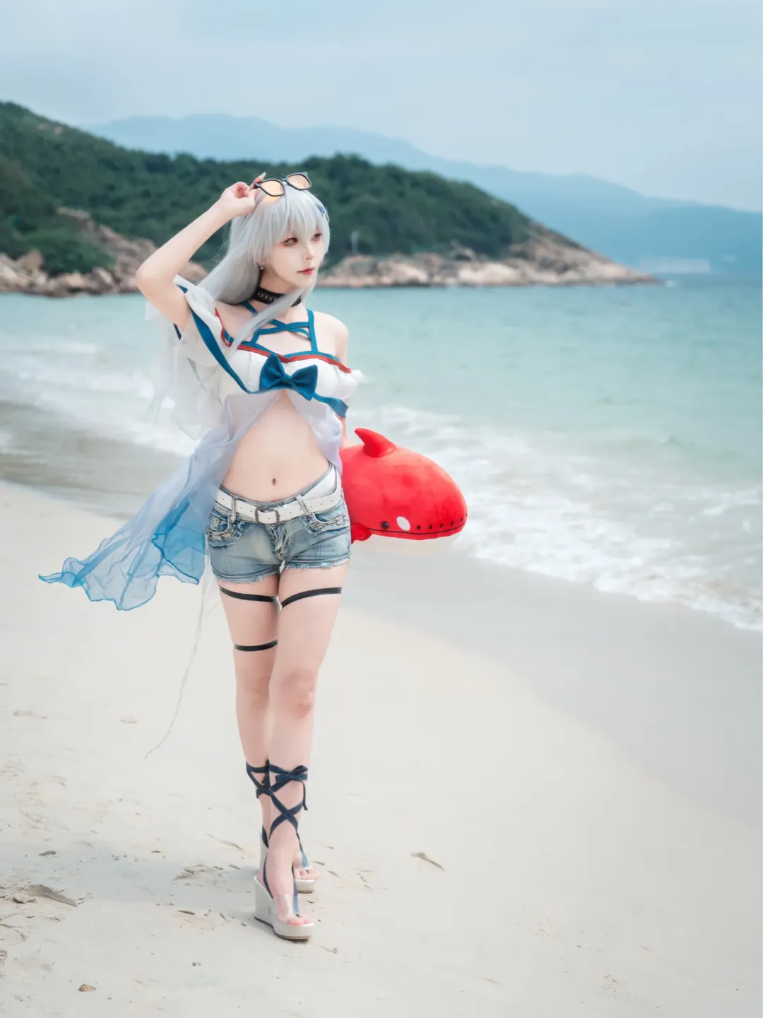 【明日方舟斯卡蒂cos】夏日海边的清冷少女 - 第 6 张