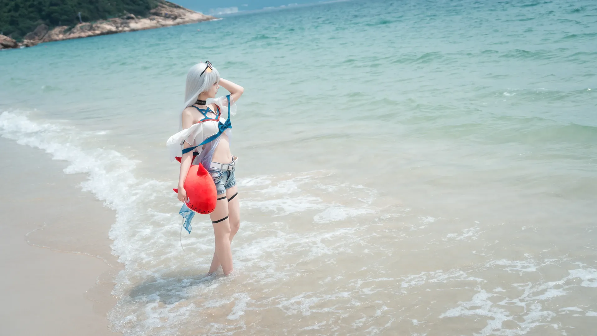 【明日方舟斯卡蒂cos】夏日海边的清冷少女 - 第 9 张