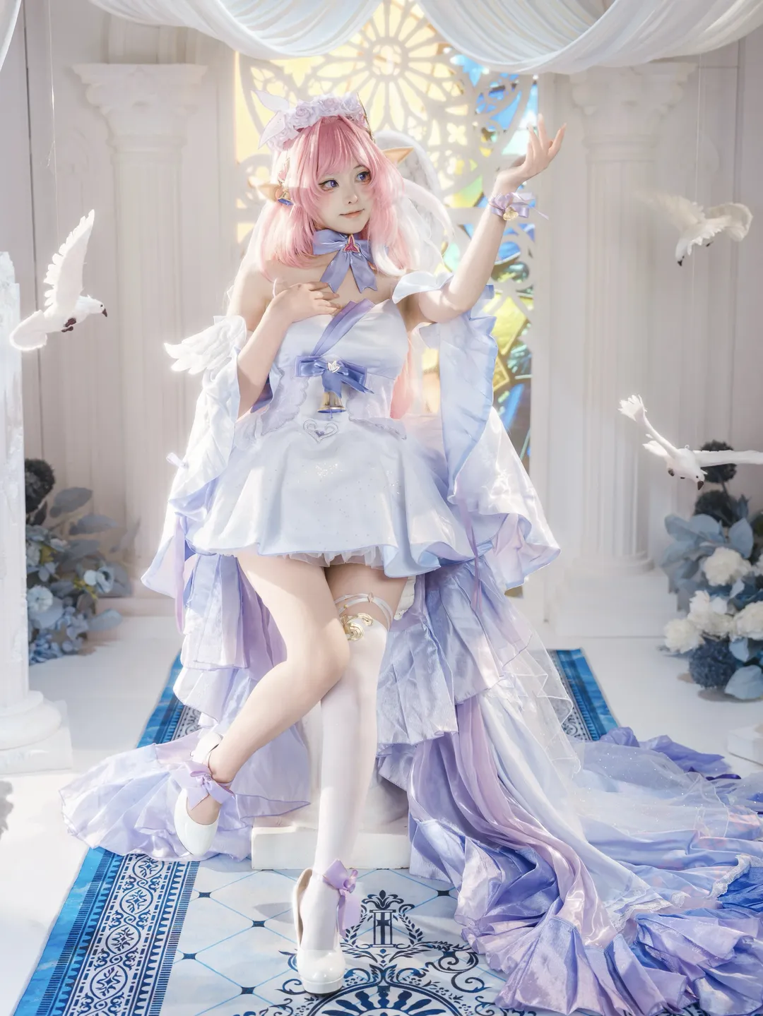 【爱莉希雅cos】崩坏3花间颂歌，在光影中还原少女的梦幻世界 - 第 5 张