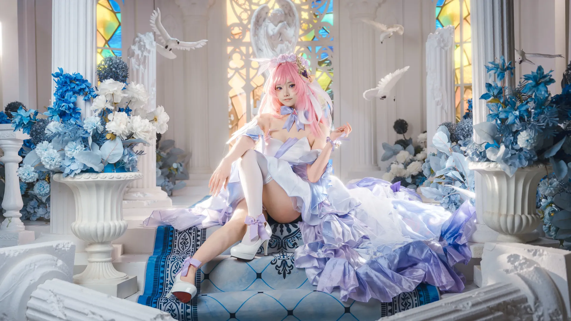 【爱莉希雅cos】崩坏3花间颂歌，在光影中还原少女的梦幻世界 - 第 7 张