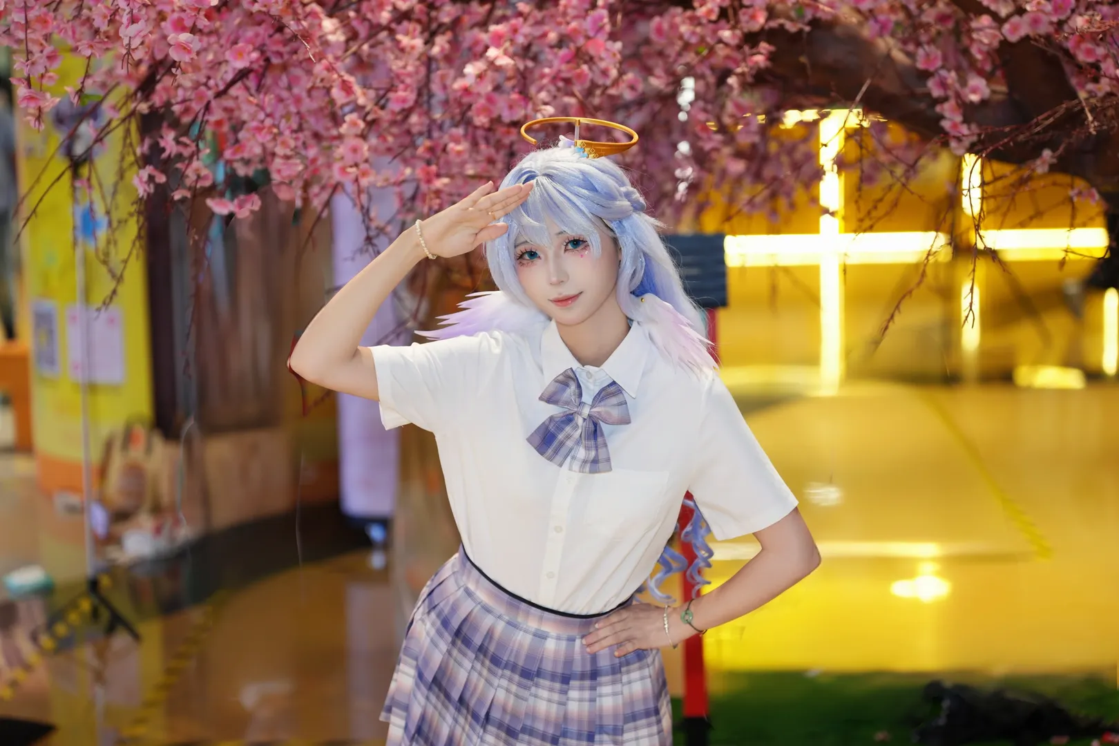 【知更鸟cos】自搭JK诠释樱花树下的元气小鸟 - 第 2 张