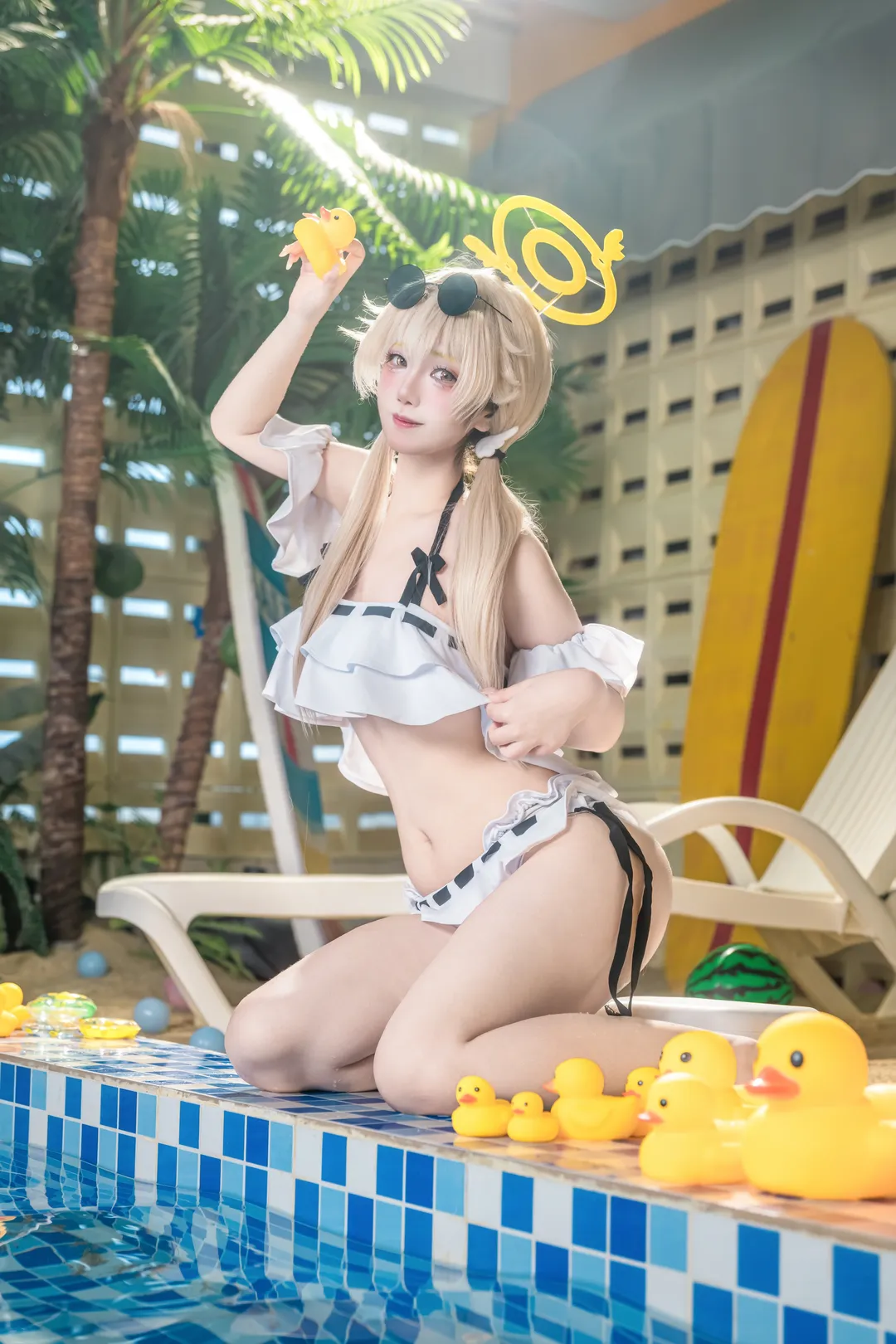 【日富美cos】碧蓝档案夏日泳池的清凉瞬间 - 第 3 张