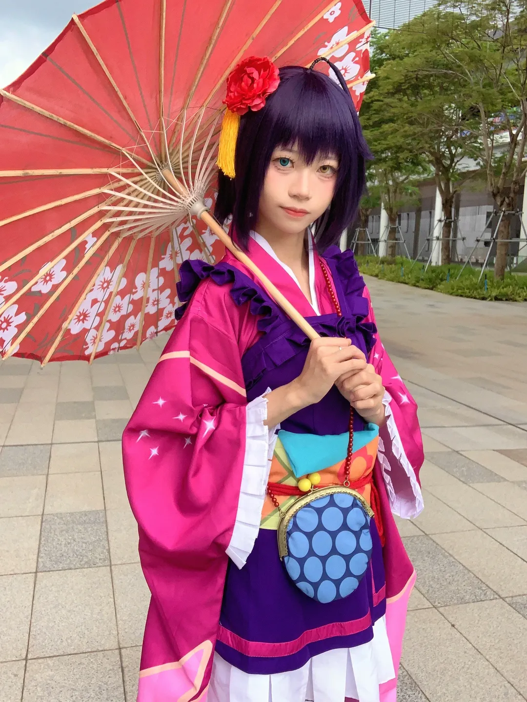 【小鸟游六花cos】中二病也要谈恋爱，和风红伞与异色瞳的视觉呈现 - 第 2 张