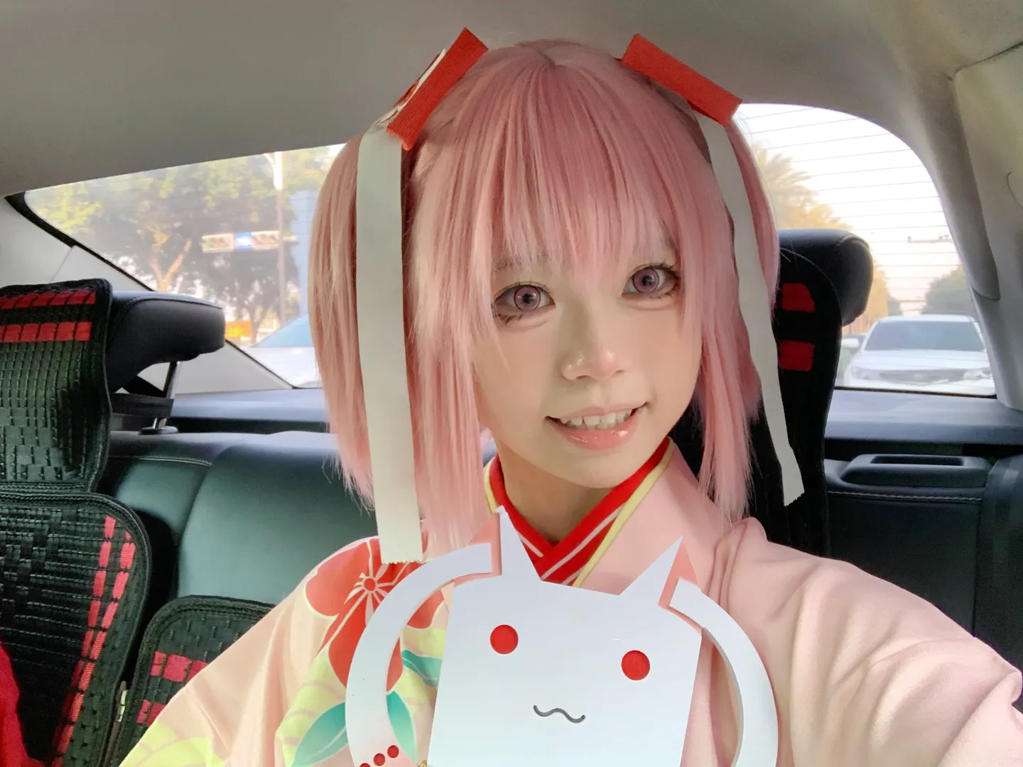 【鹿目圆cos】粉色和服与魔法少女小圆的温柔气质 - 第 2 张