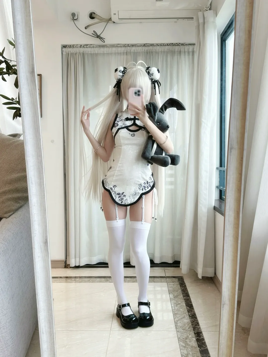 【穹妹cos】尝试了这套黑白配色的旗袍造型 - 第 3 张