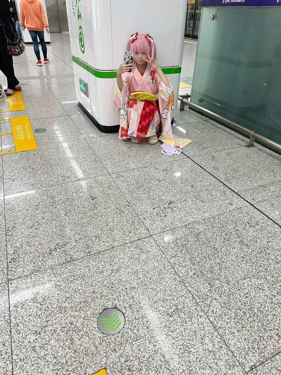 【鹿目圆cos】三月的樱花和粉色和服，魔法少女小圆正片分享 - 第 1 张