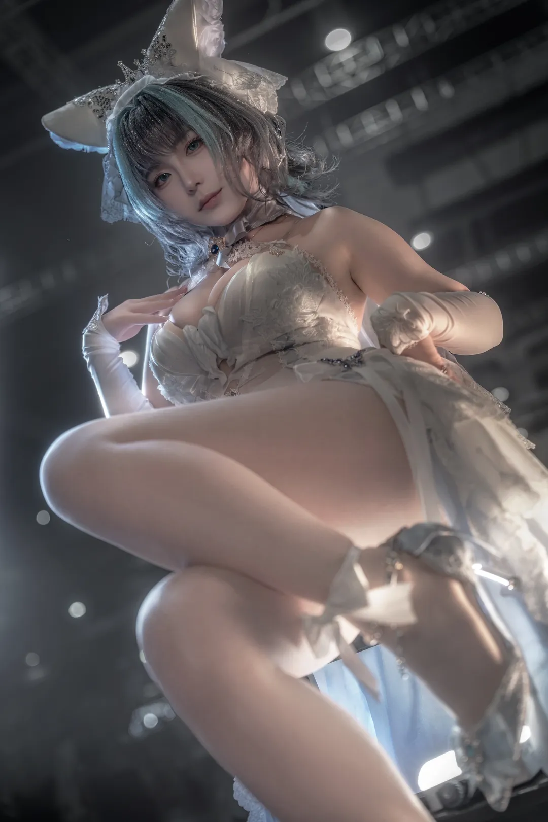 【柴郡cos】碧蓝航线白色蕾丝装扮漫展场照 - 第 1 张