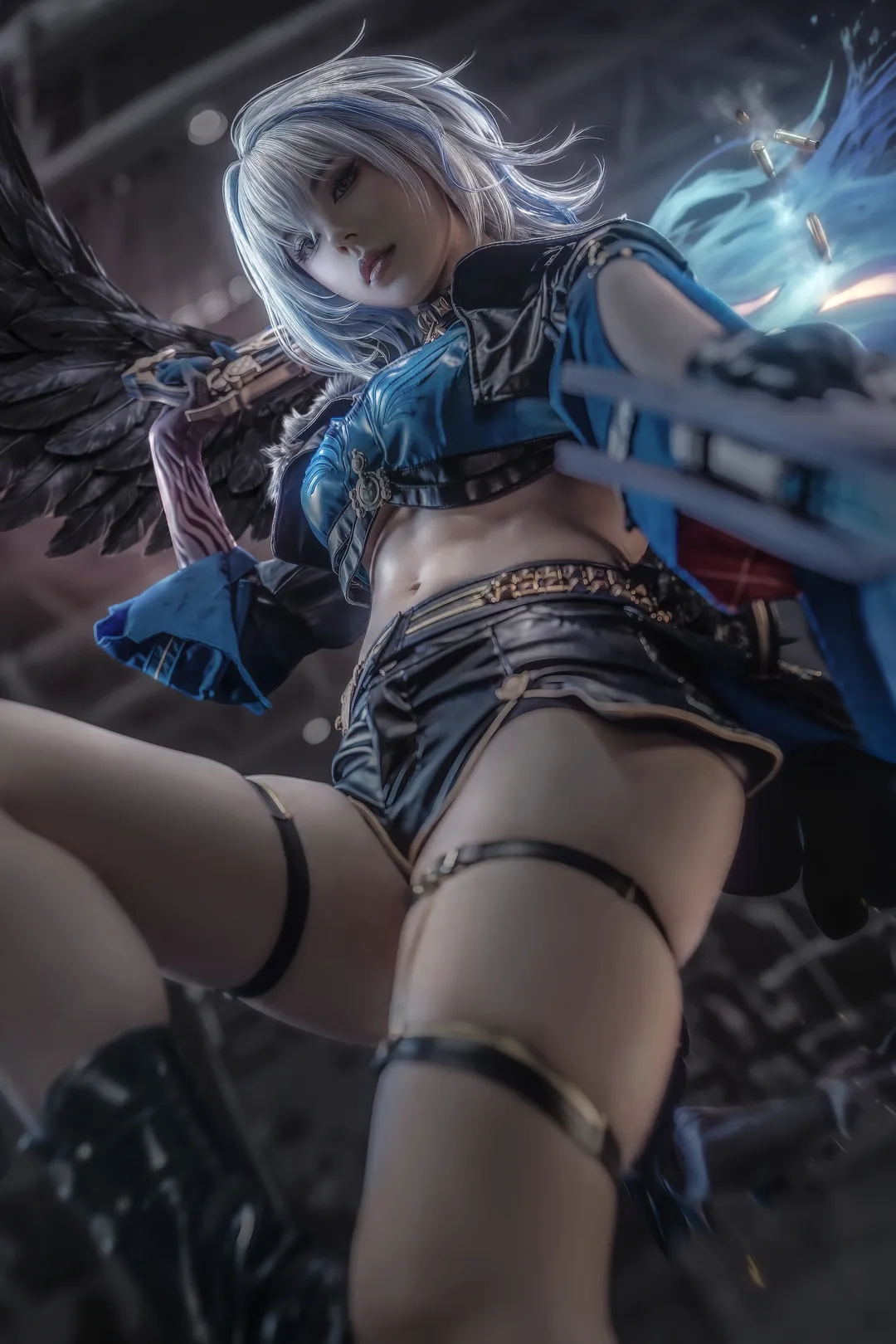 【嘉贝莉娜cos】鸣潮暗黑羽翼，漫展场照张力拉满 - 第 1 张