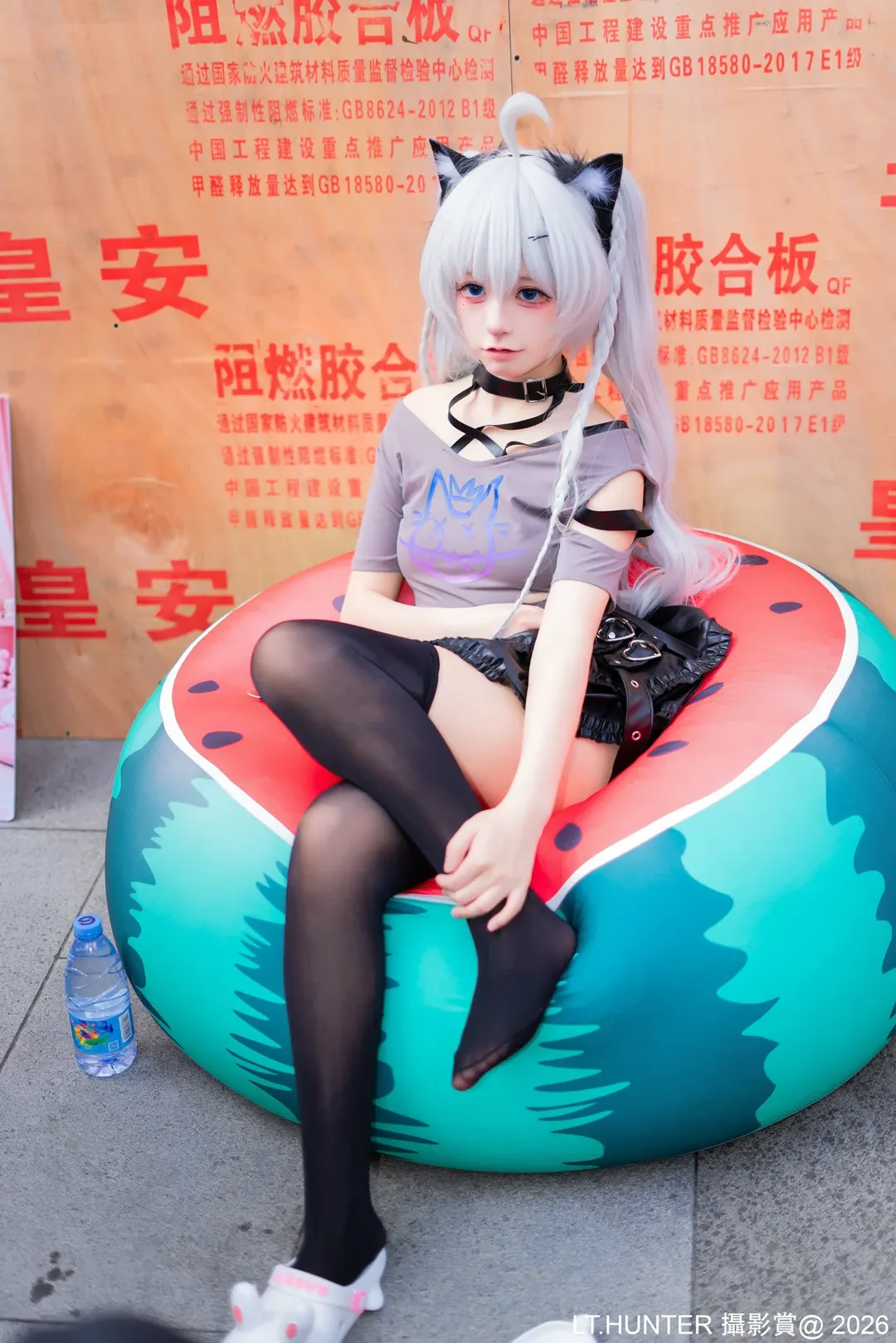 开源姬瑷珈cos 猫耳黑丝与西瓜沙发的奇妙碰撞 - 第 9 张