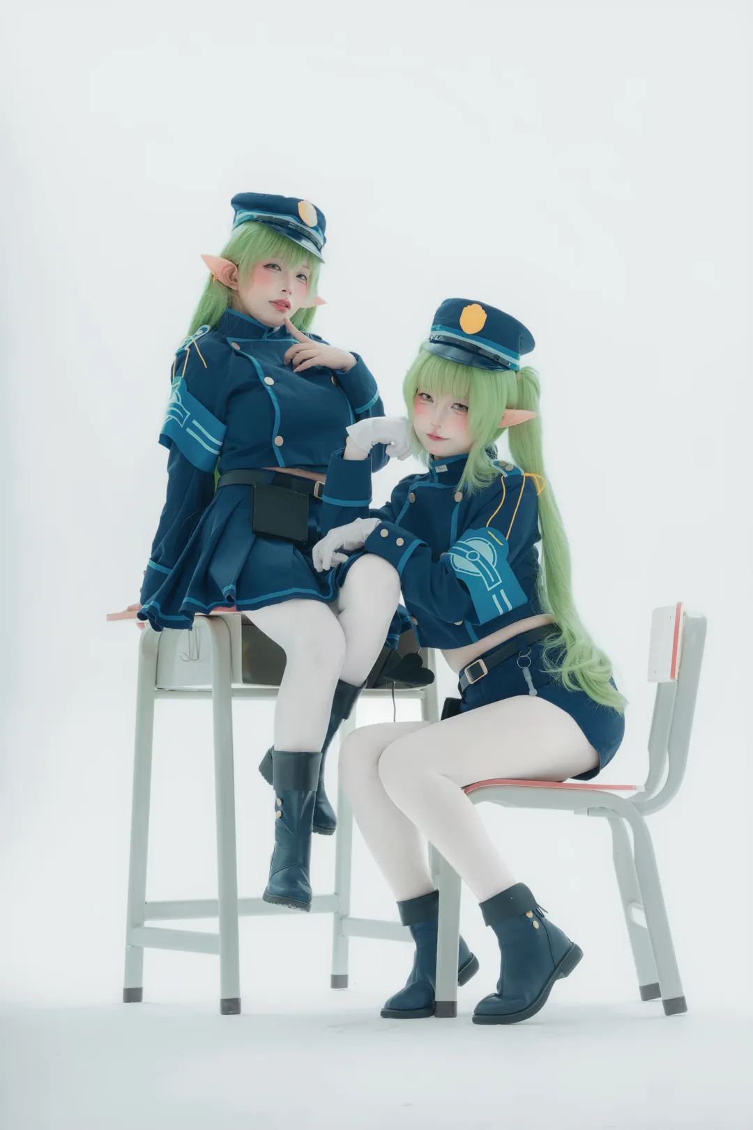 【铁道双子cos】蔚蓝档案双子制服搭配白丝拍摄心得 - 第 12 张