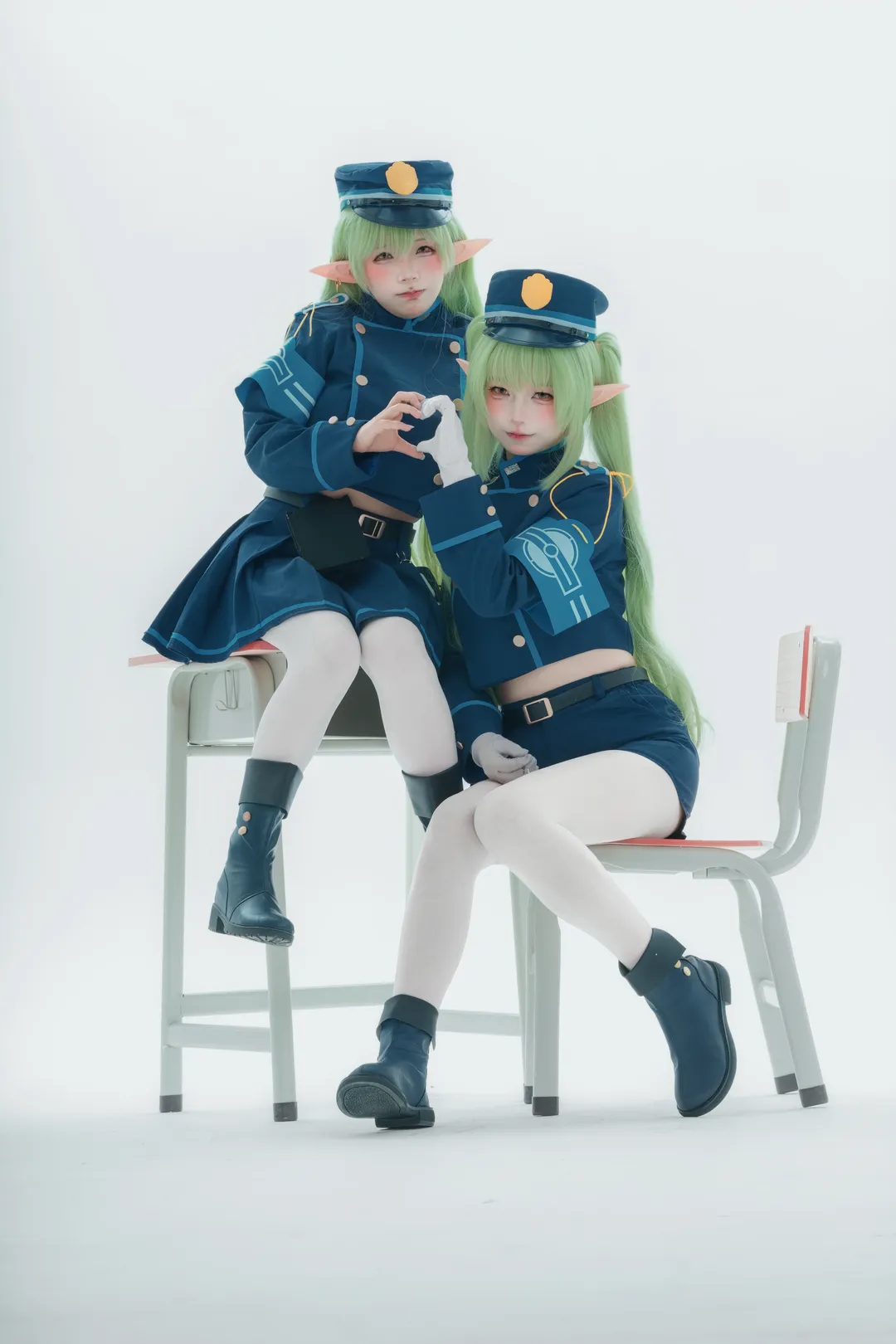 【铁道双子cos】蔚蓝档案双子制服搭配白丝拍摄心得 - 第 14 张