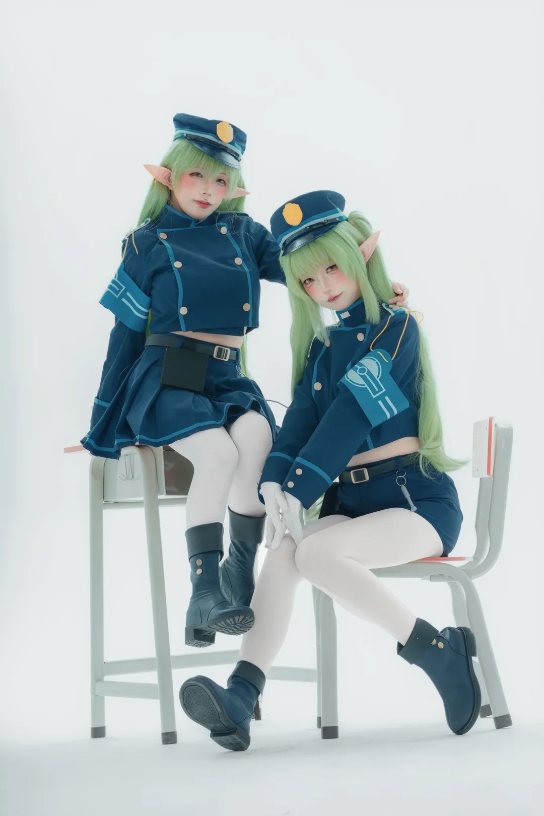 【铁道双子cos】蔚蓝档案双子制服搭配白丝拍摄心得 - 第 15 张