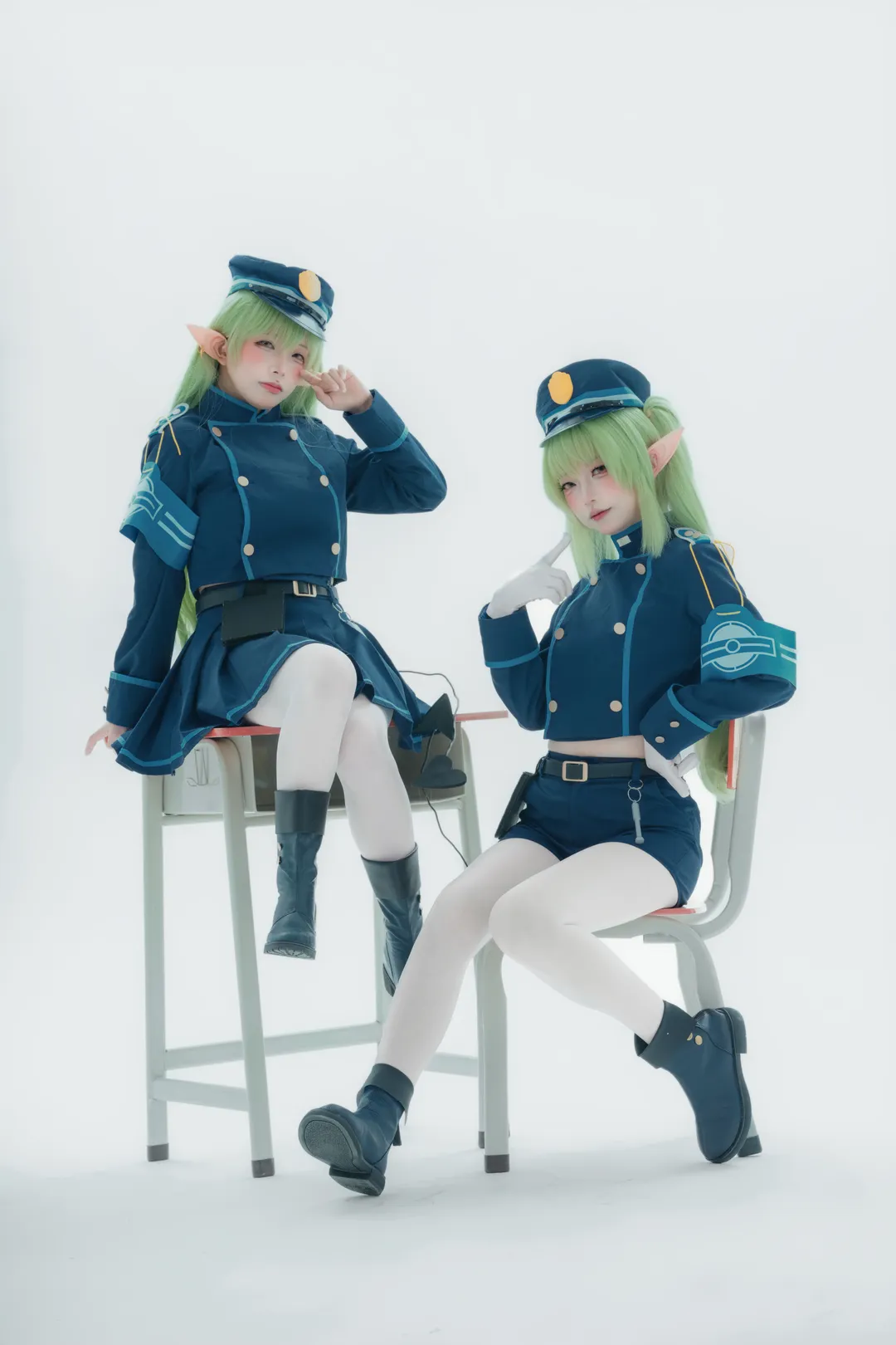 【铁道双子cos】蔚蓝档案双子制服搭配白丝拍摄心得 - 第 17 张