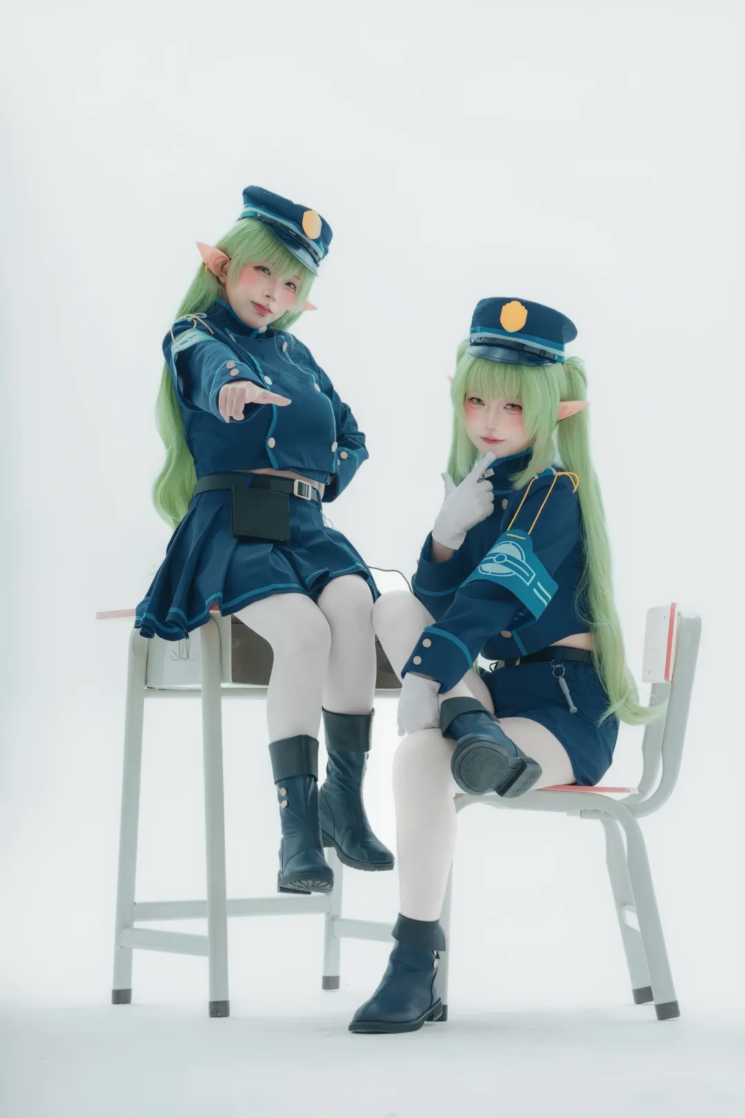 【铁道双子cos】蔚蓝档案双子制服搭配白丝拍摄心得 - 第 18 张