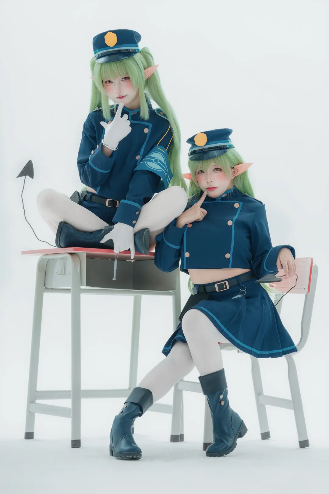 【铁道双子cos】蔚蓝档案双子制服搭配白丝拍摄心得 - 第 2 张
