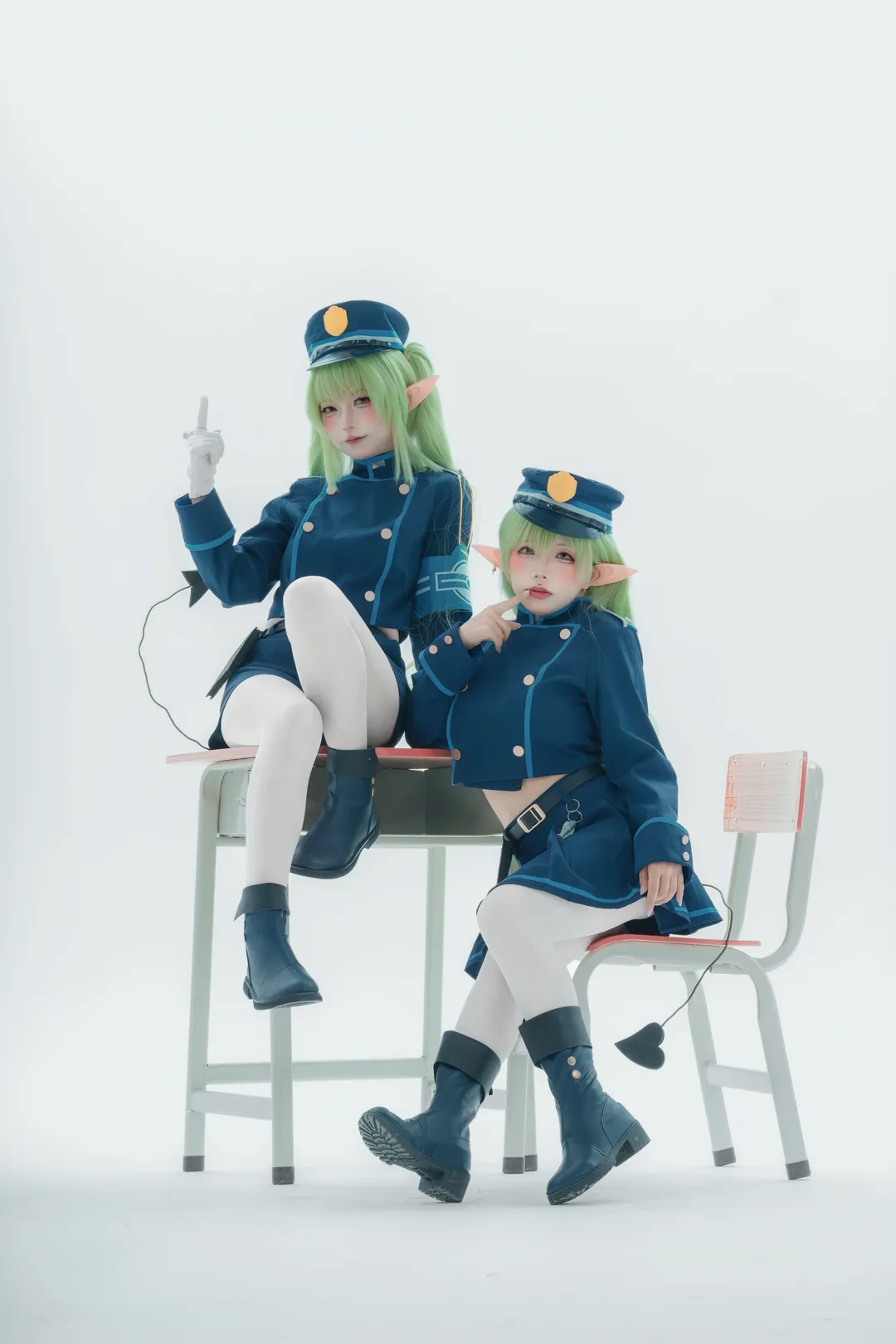 【铁道双子cos】蔚蓝档案双子制服搭配白丝拍摄心得 - 第 3 张