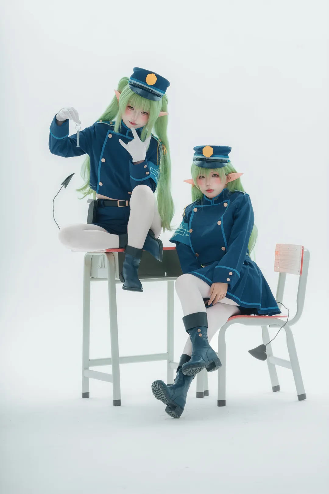 【铁道双子cos】蔚蓝档案双子制服搭配白丝拍摄心得 - 第 4 张