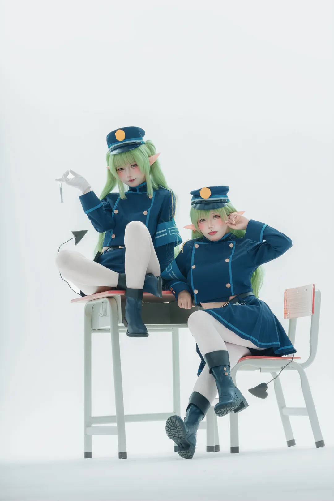 【铁道双子cos】蔚蓝档案双子制服搭配白丝拍摄心得 - 第 6 张