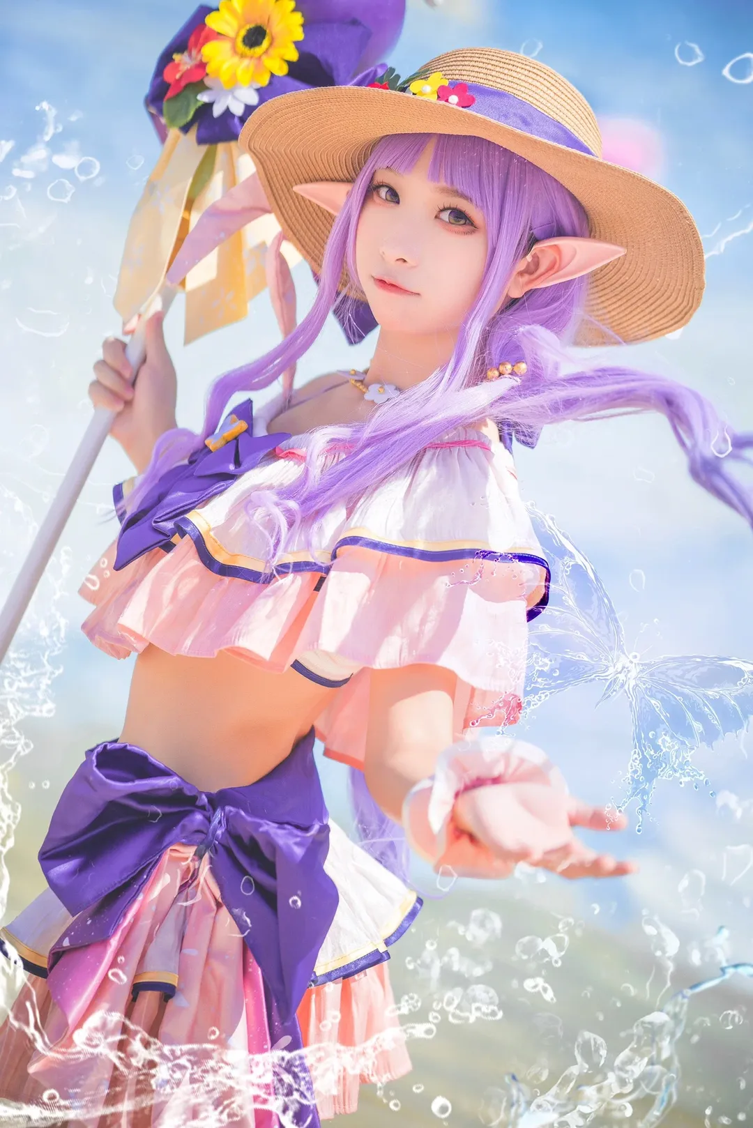 【冰川鏡華cos】公主連結夏日泳裝魔法少女的寫真 - 第 2 張