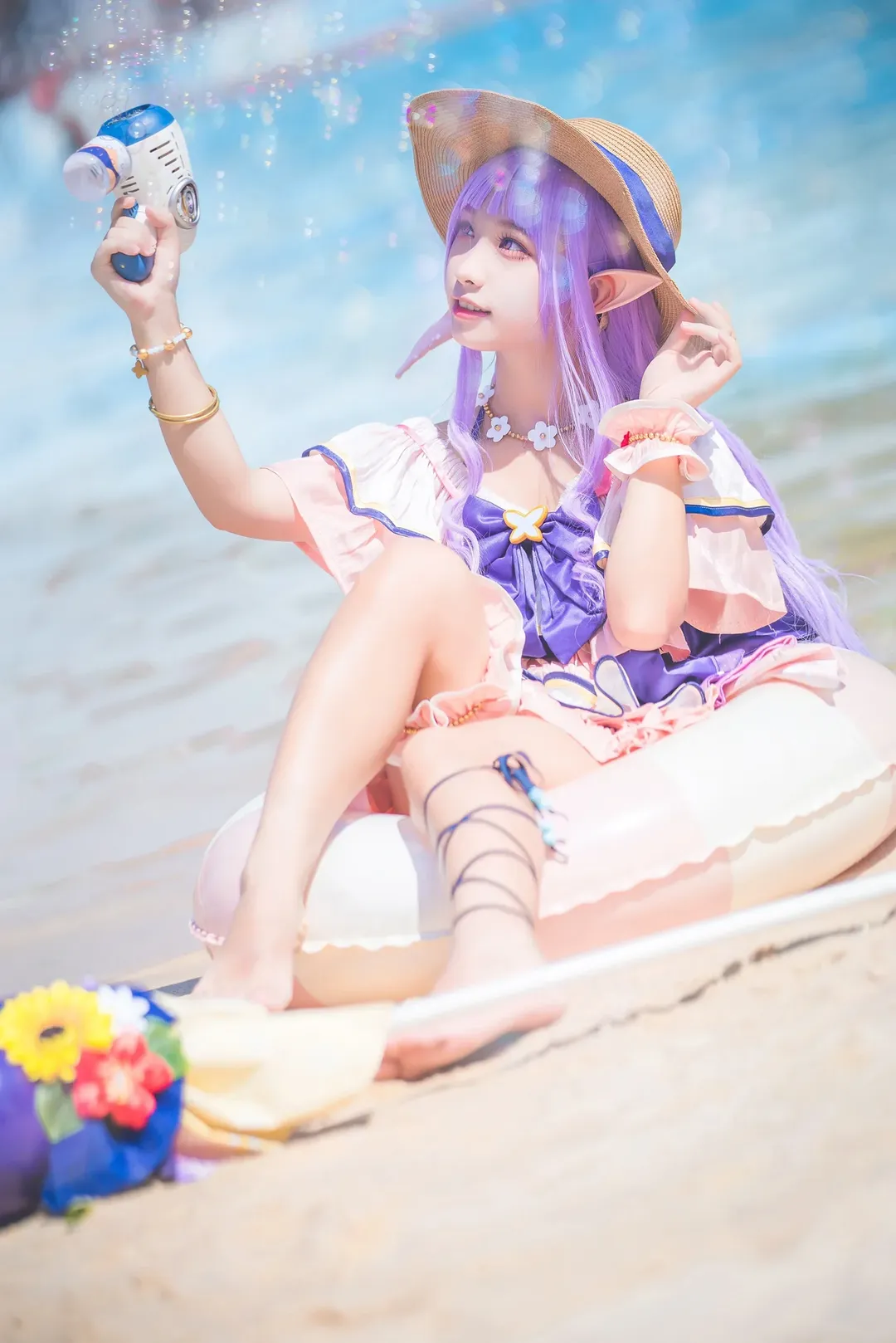 【冰川鏡華cos】公主連結夏日泳裝魔法少女的寫真 - 第 4 張