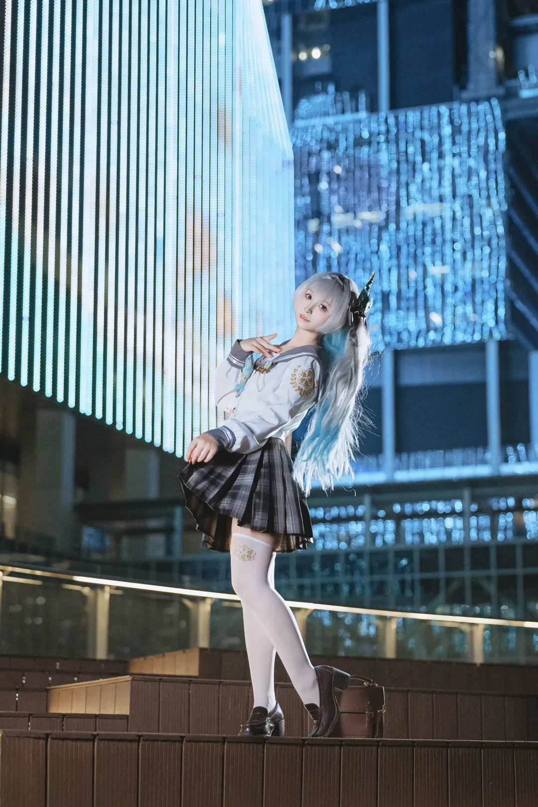【流萤cos】崩坏星穹铁道流萤的春日JK夜景记录 - 第 1 张