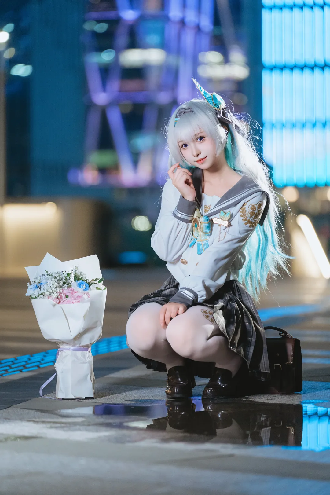 【流萤cos】崩坏星穹铁道流萤的春日JK夜景记录 - 第 3 张