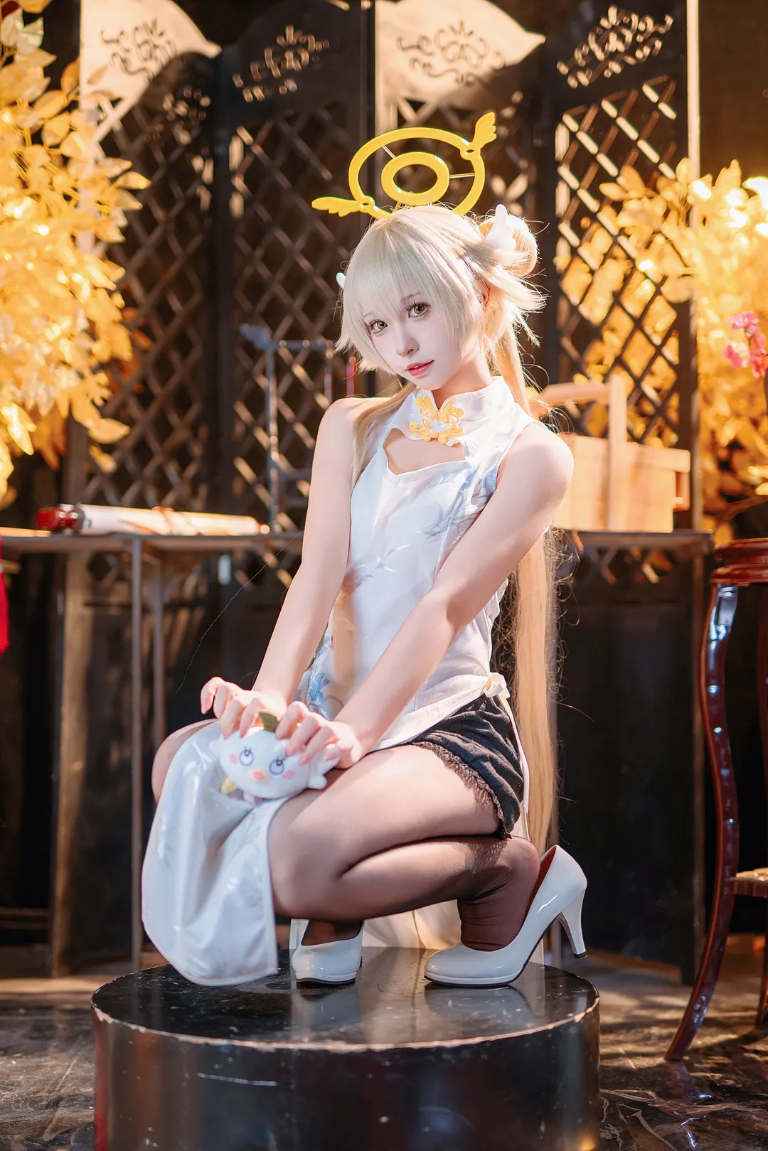 【阿慈谷日富美cos】蔚蓝档案中秋旗袍造型 - 第 2 张