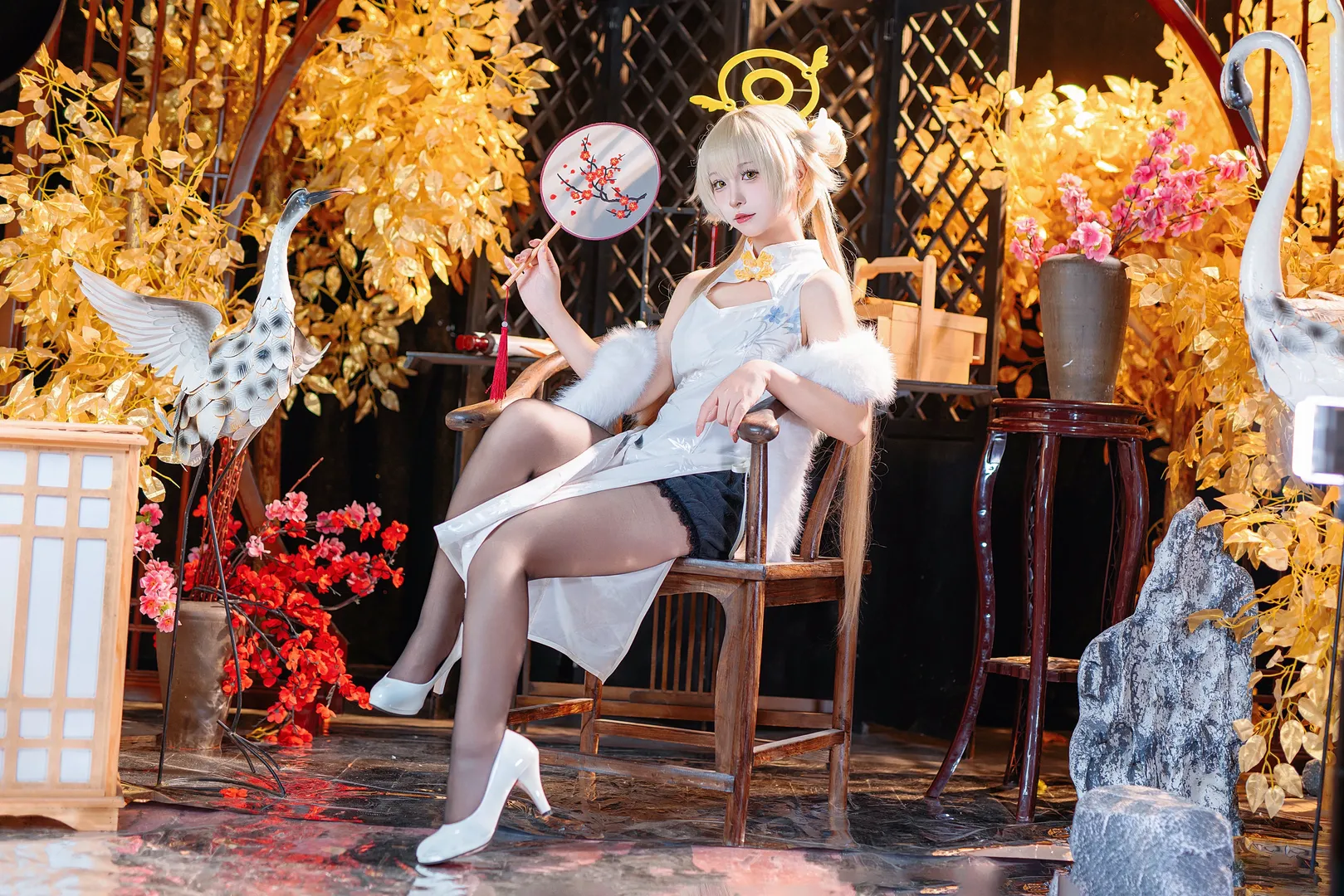 【阿慈谷日富美cos】蔚蓝档案中秋旗袍造型 - 第 3 张