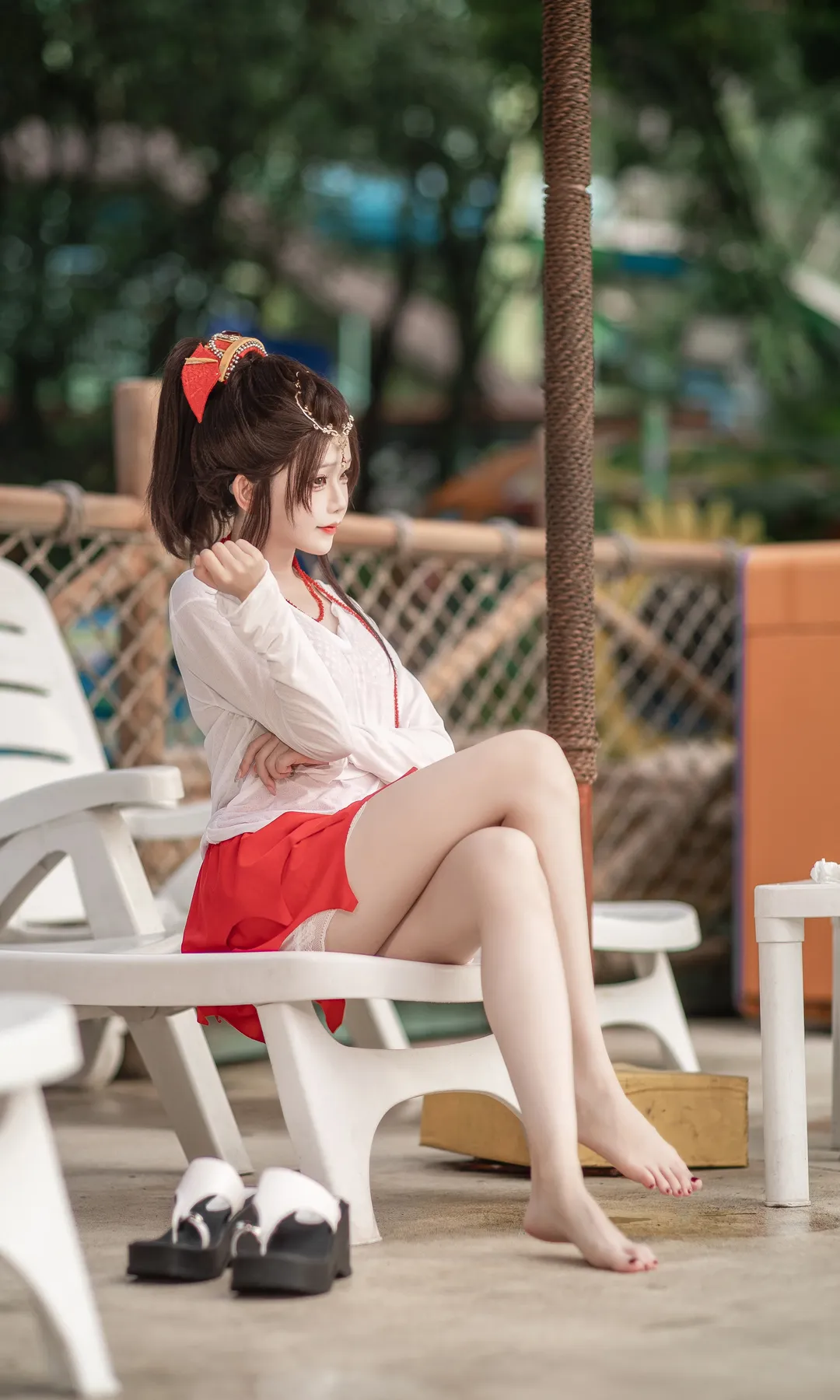 红白古风邂逅梦幻西游，长隆水畔的悠闲夏日 - 第 1 张