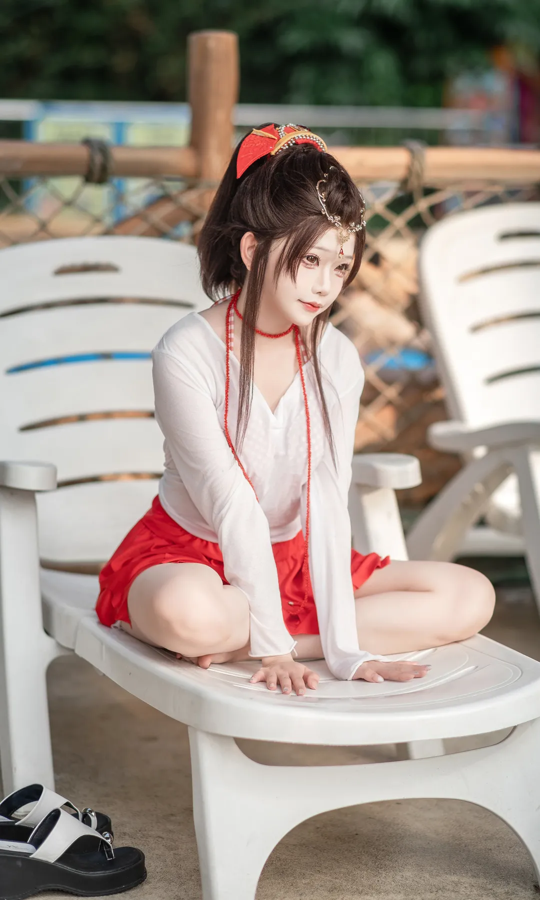 红白古风邂逅梦幻西游，长隆水畔的悠闲夏日 - 第 2 张