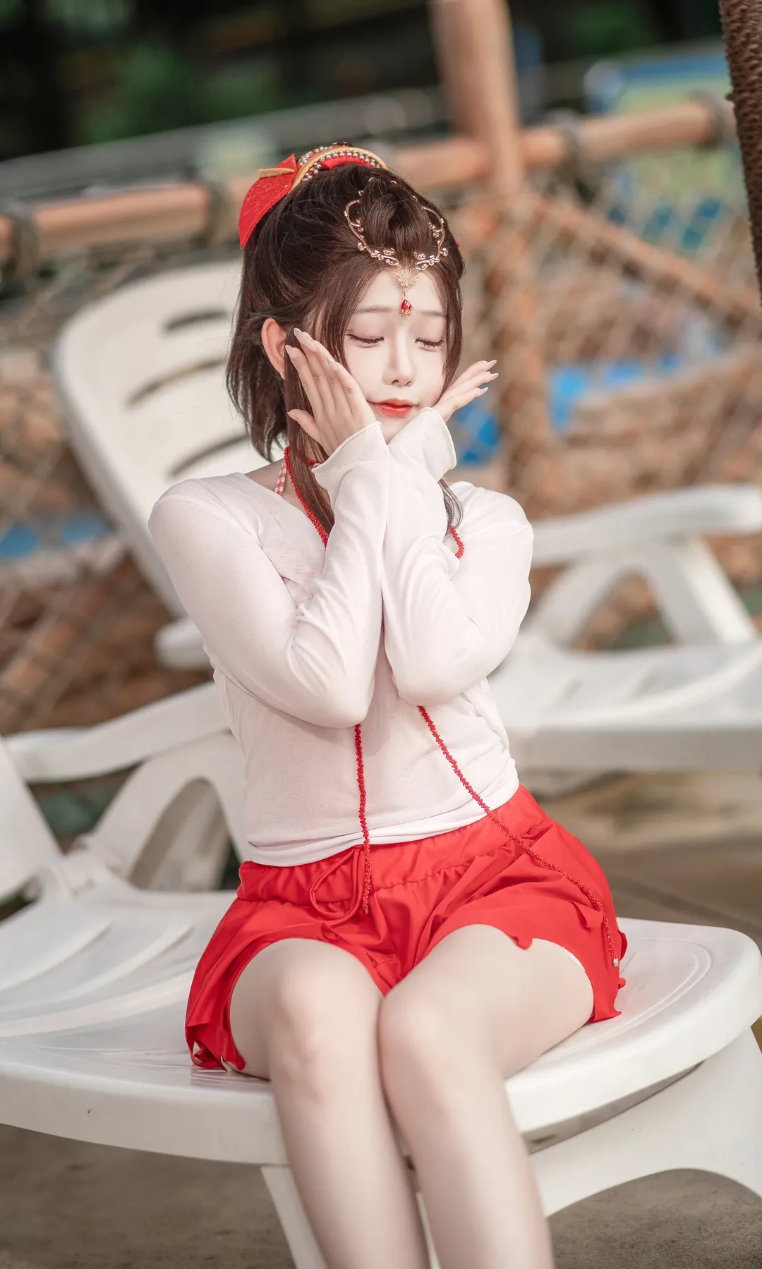 红白古风邂逅梦幻西游，长隆水畔的悠闲夏日 - 第 3 张